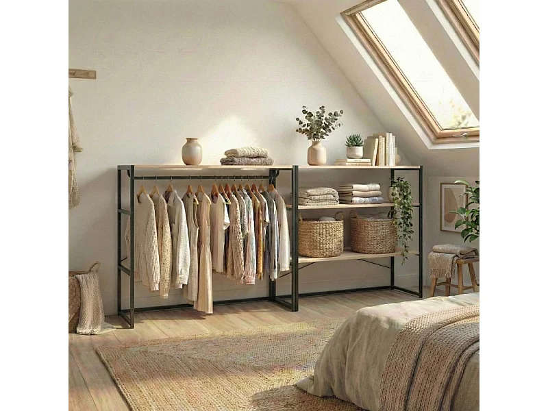 Set van 2 modulaire zolderkledingrekken 200x85cm KADRA