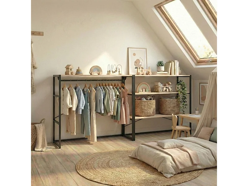 Set van 2 modulaire zolderkledingrekken 200x85cm KADRA