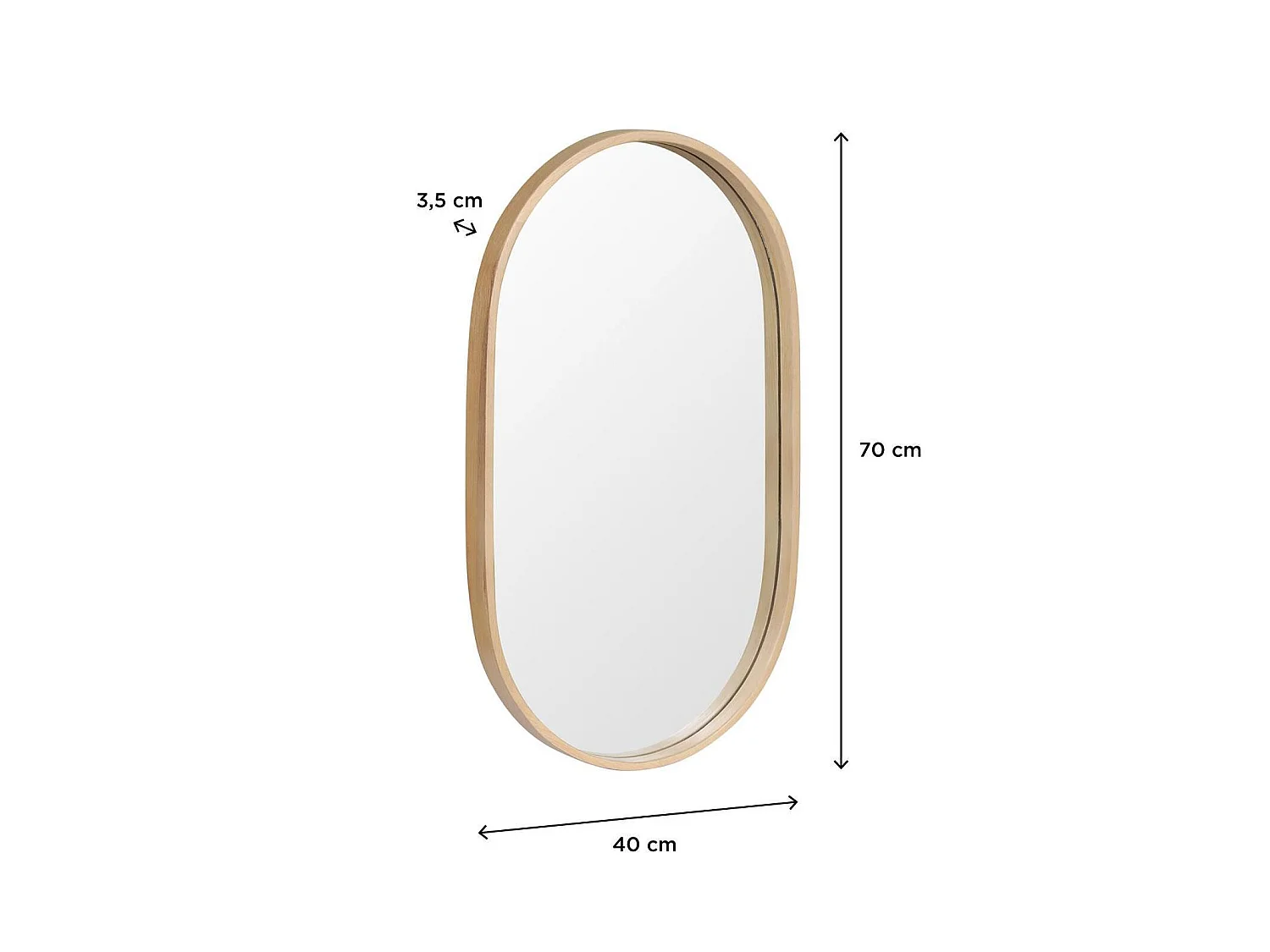 Espejo ovalado 40x70cm PEPPER