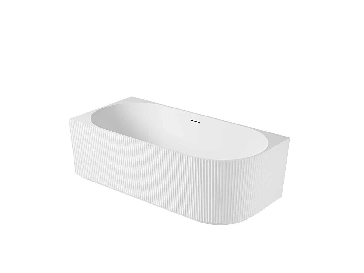 Vasca STRIA 150x80 Semilibera Scanalata - Sinistra Acrilico Bianco