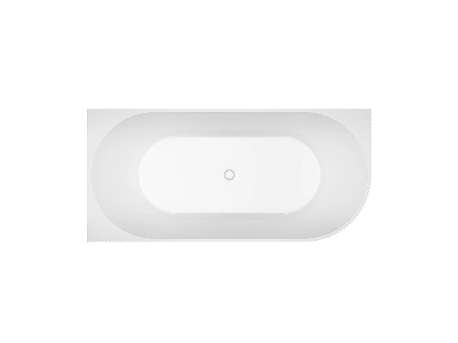 Vasca STRIA 150x80 Semilibera Scanalata - Sinistra Acrilico Bianco