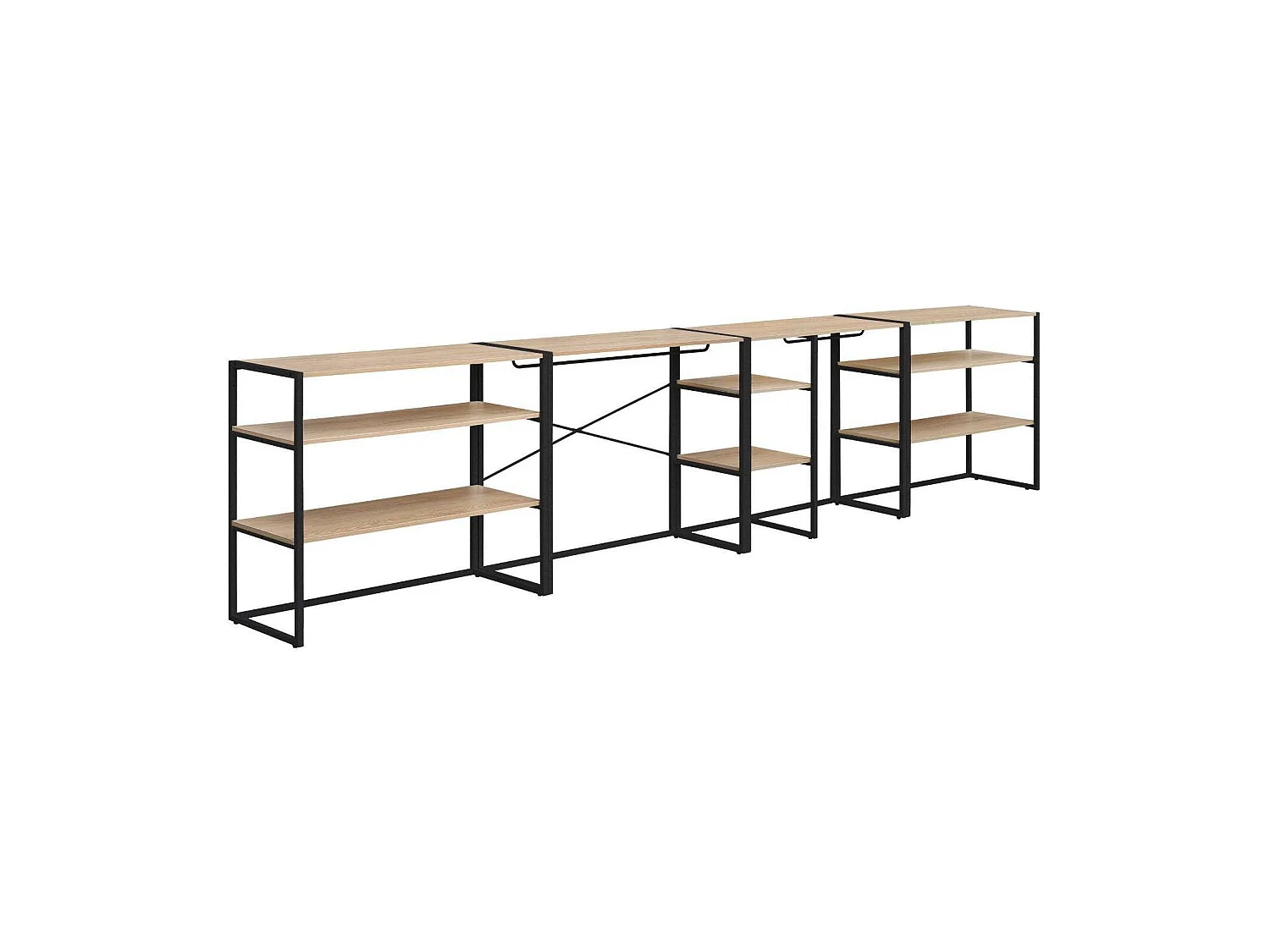 Conjunto de 4 percheros modulares para buhardilla 400x85cm KADRA