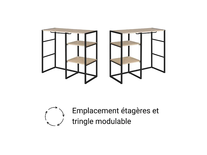 Set van 4 modulaire zolderkledingrekken 400x85cm KADRA