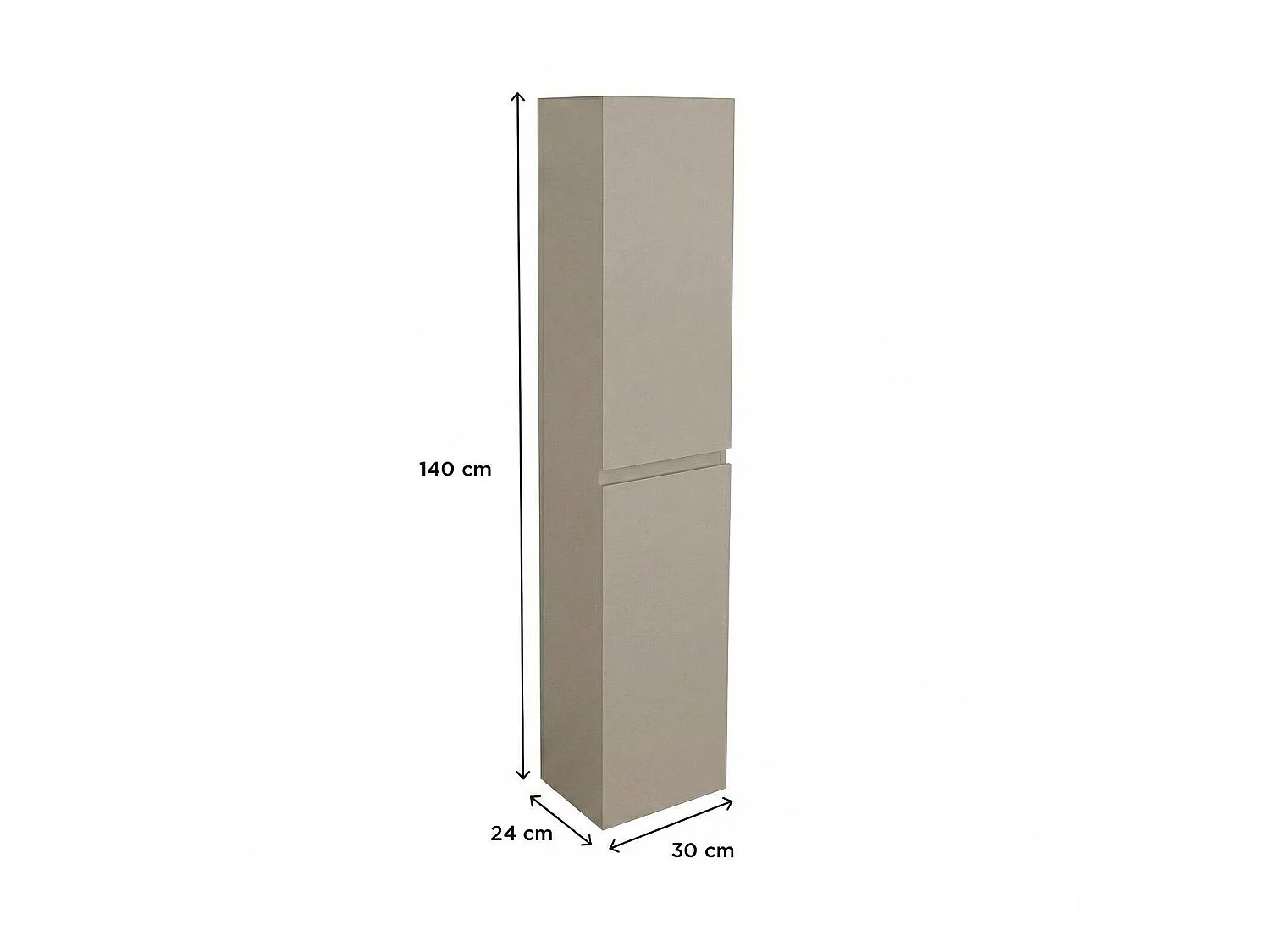 Columna de pared para cuarto de baño 140cm SORRENTO Décor roble carbono