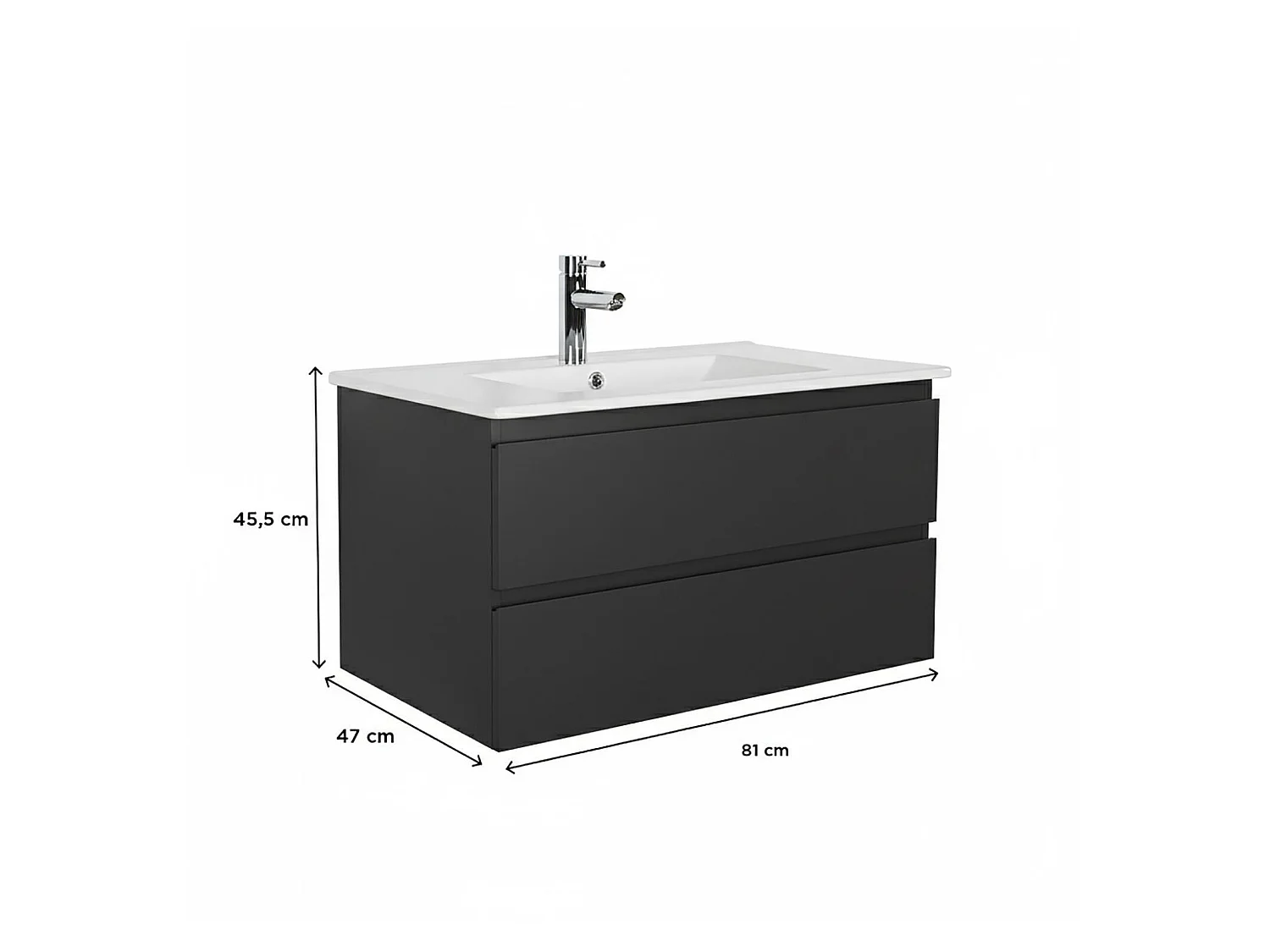 SORRENTO 80 cm enkele spoelbak