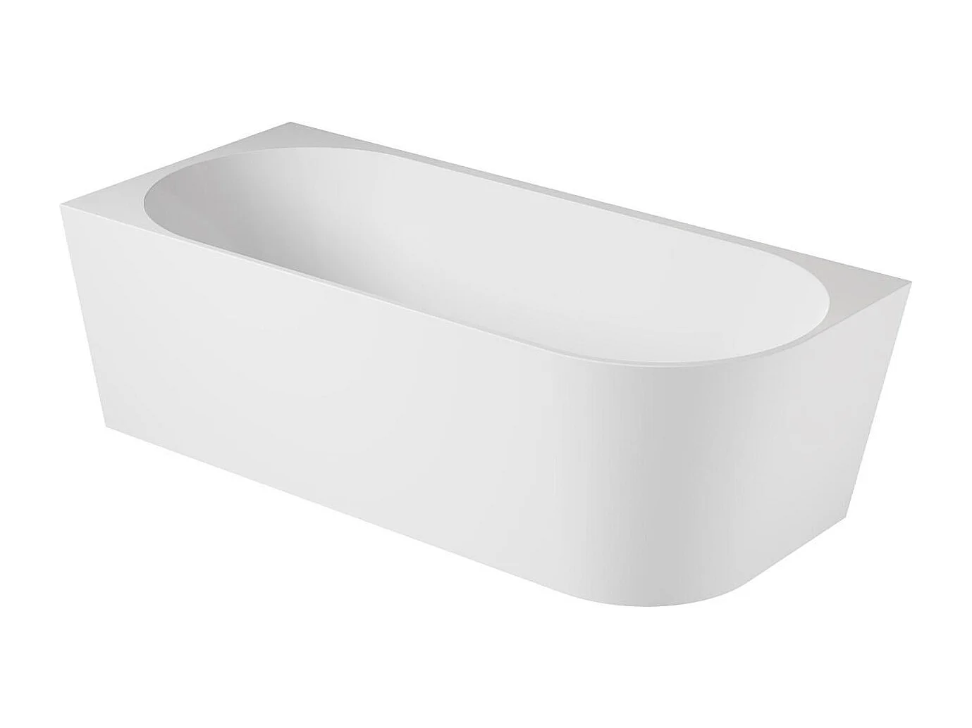 Vasca MILO 150cm Semilibera Sinistra - Set Completo Acrilico Bianco
