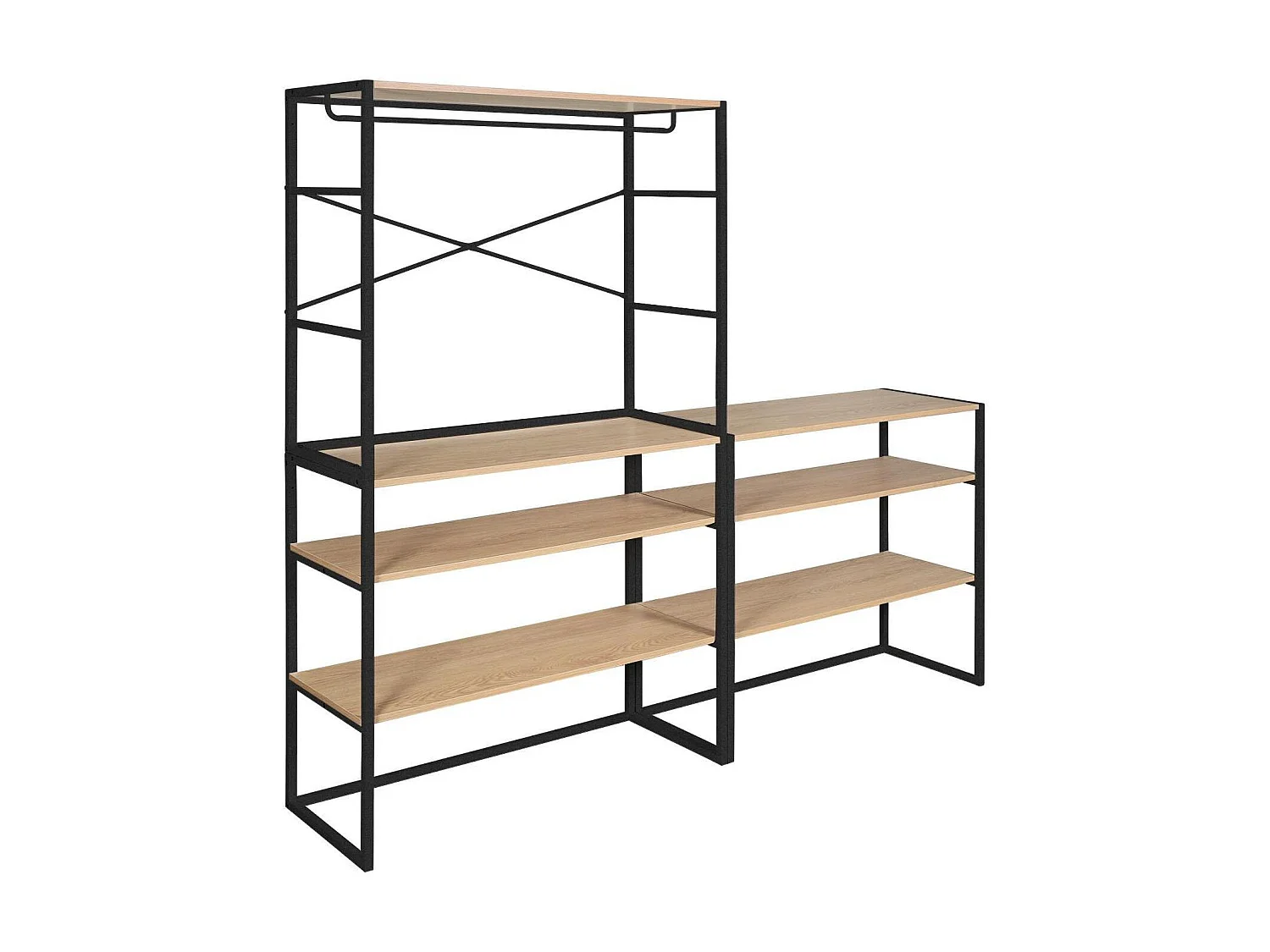 Conjunto de 3 percheros modulares para buhardilla 300x85cm KADRA