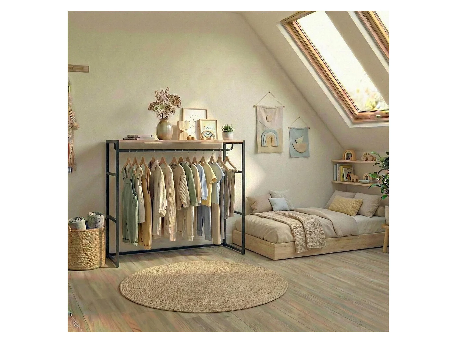 Perchero de buhardilla KADRA 100x85cm