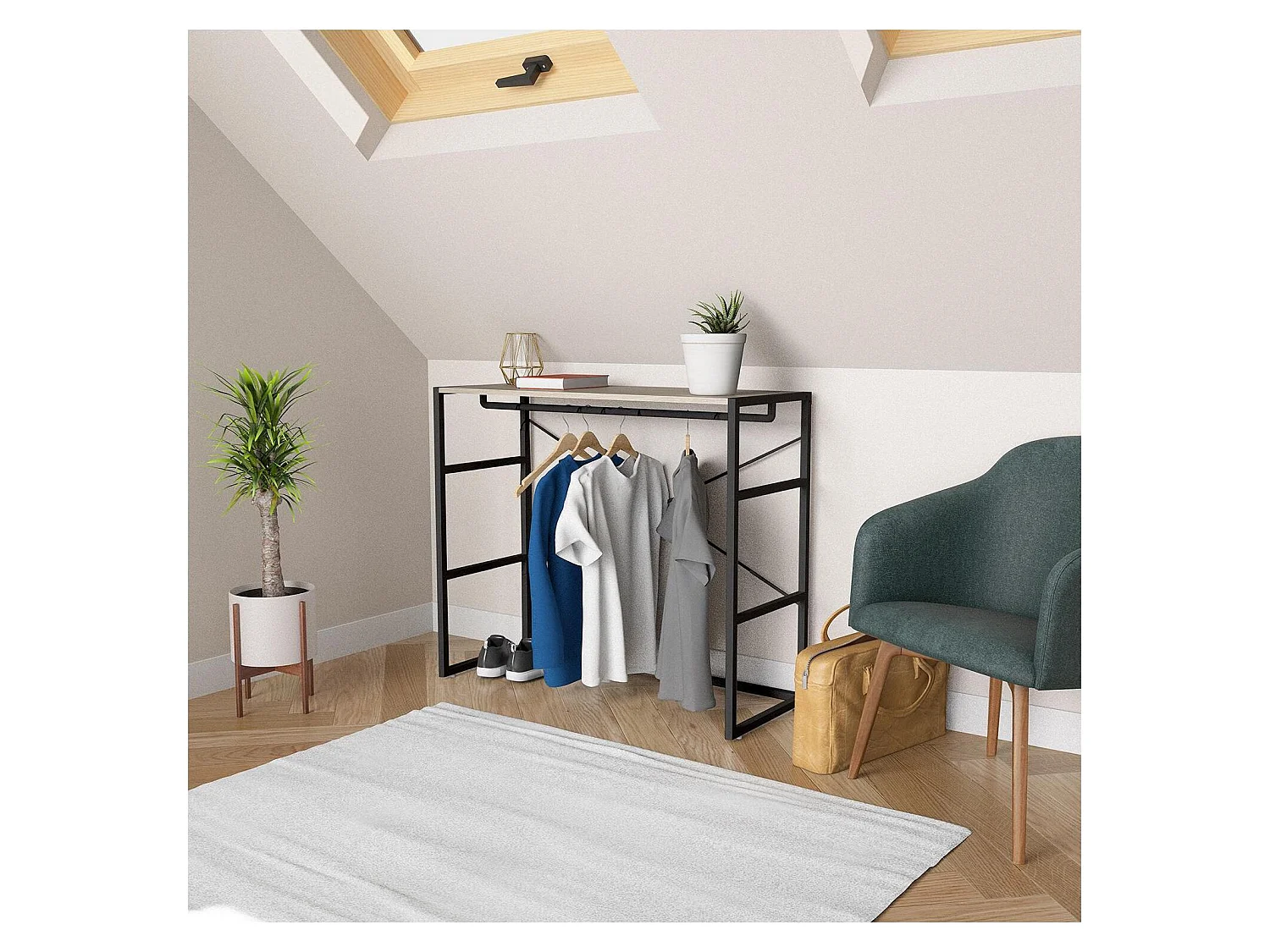 Perchero de buhardilla KADRA 100x85cm