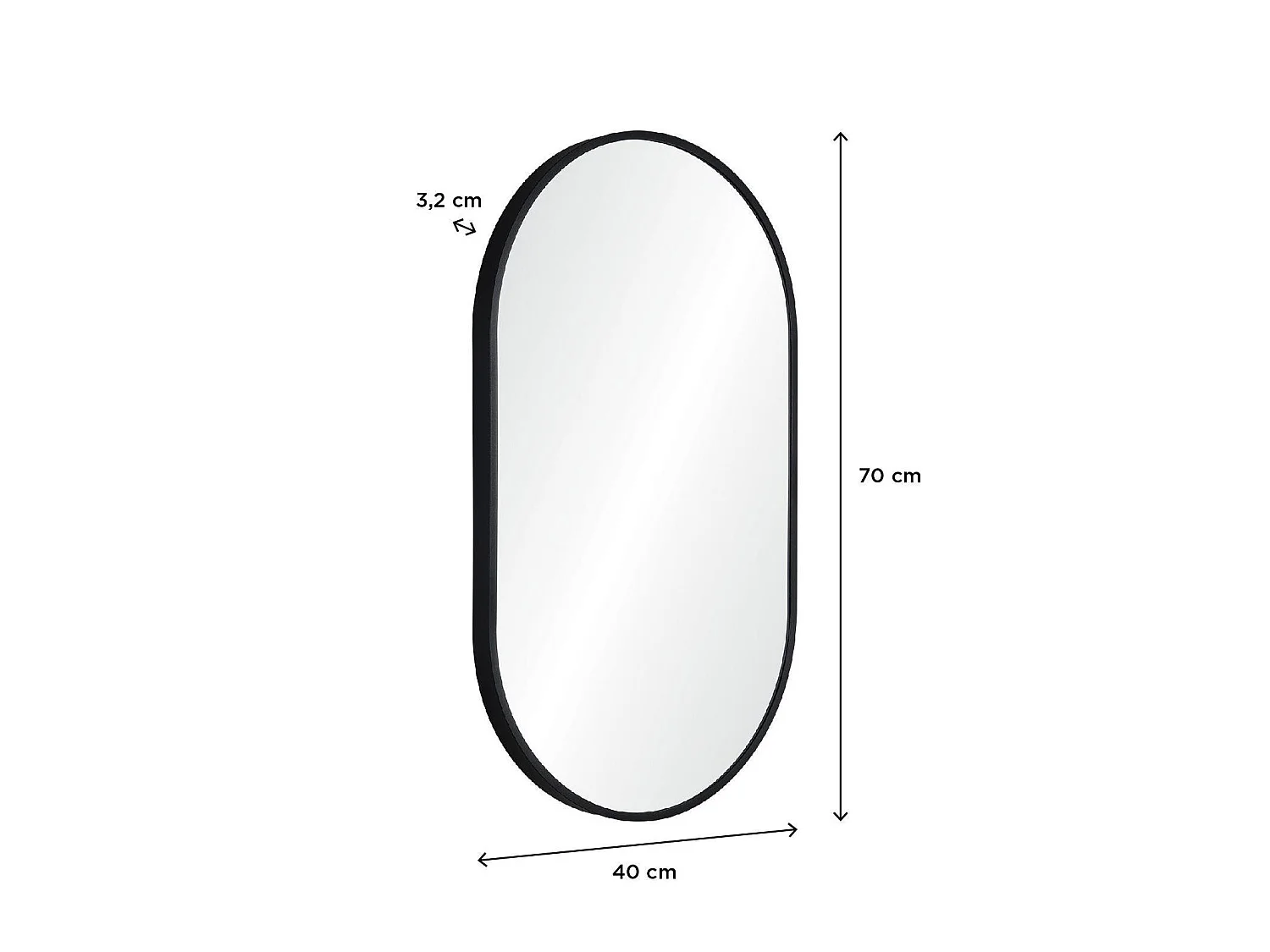 Ovaler Spiegel 40x70cm PEPPER