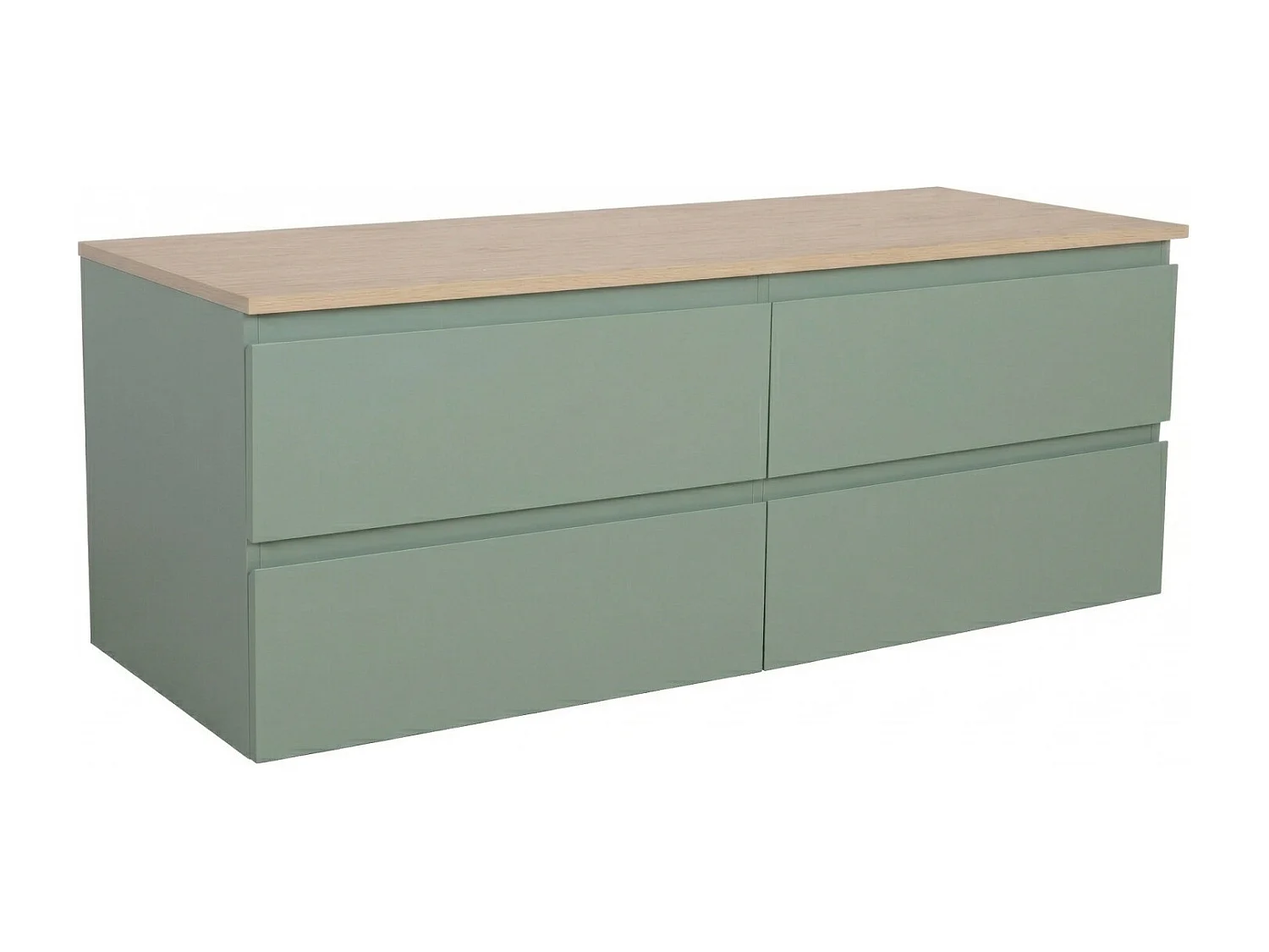 SORRENTO Doppelwaschtisch 120cm hängend - Holzoptik Arbeitsplatte