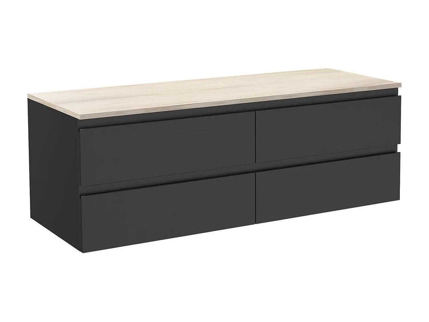 Meuble double vasque SORRENTO suspendu avec plan effet bois 120 cm
