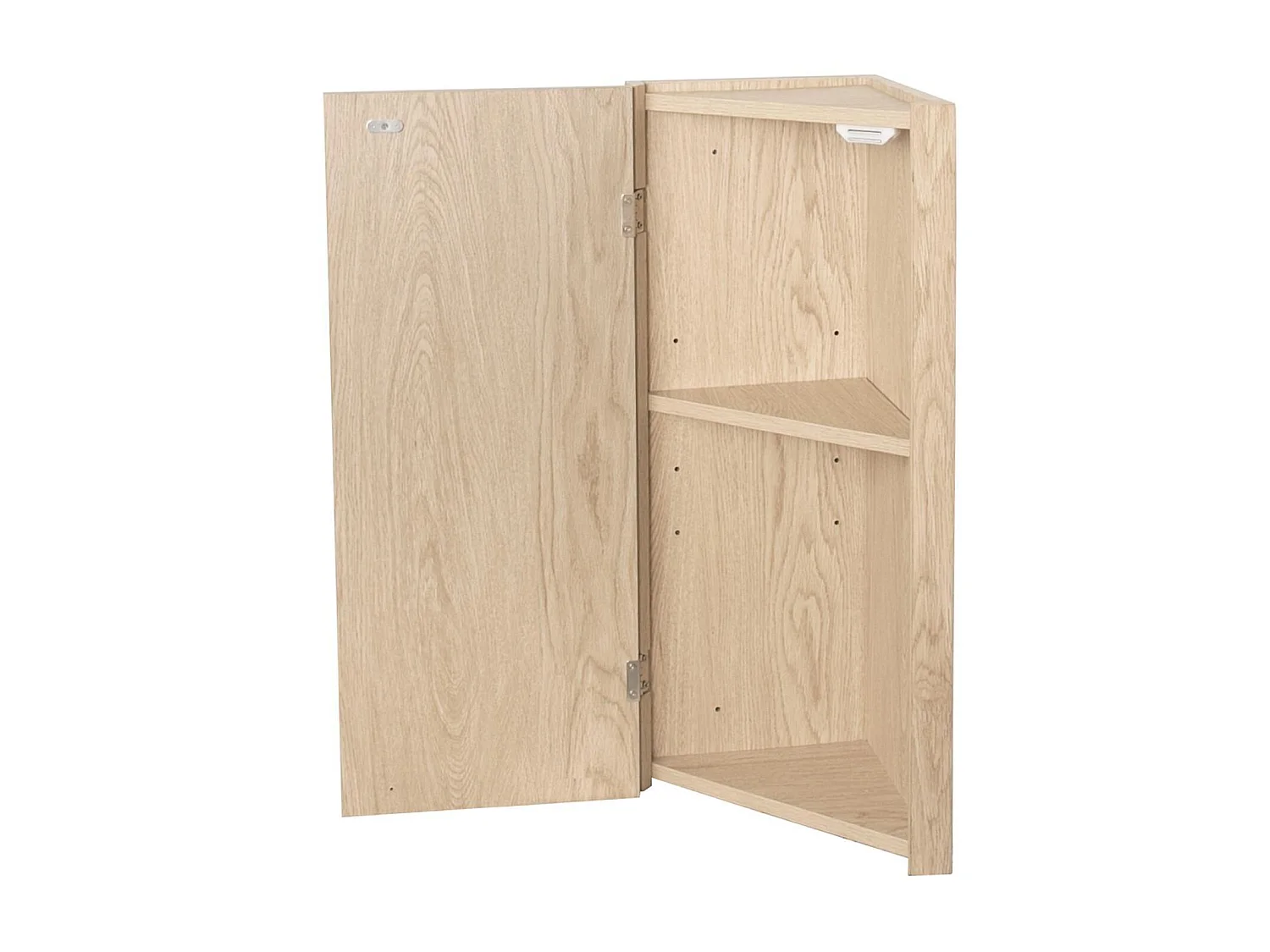 Ensemble meuble lave-mains d'angle décor chêne KODA + armoire miroir