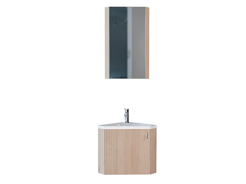 Set mobile lavabo angolare KODA + mobiletto specchio