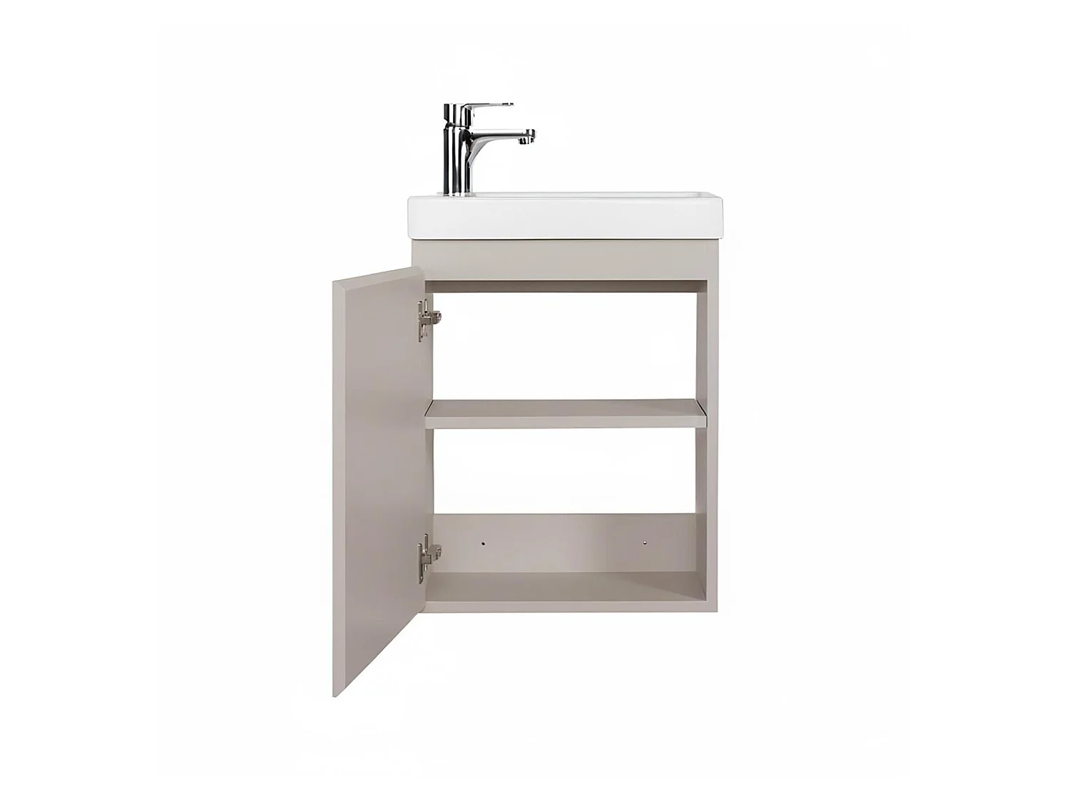 Meuble lave-mains LISA + robinet noir + miroir ovale