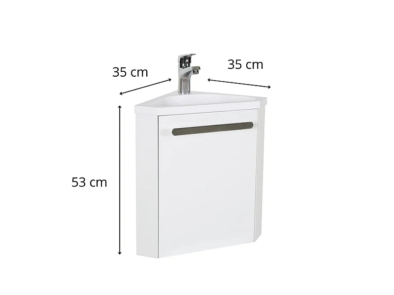Meuble lave-mains d'angle suspendu SKINO