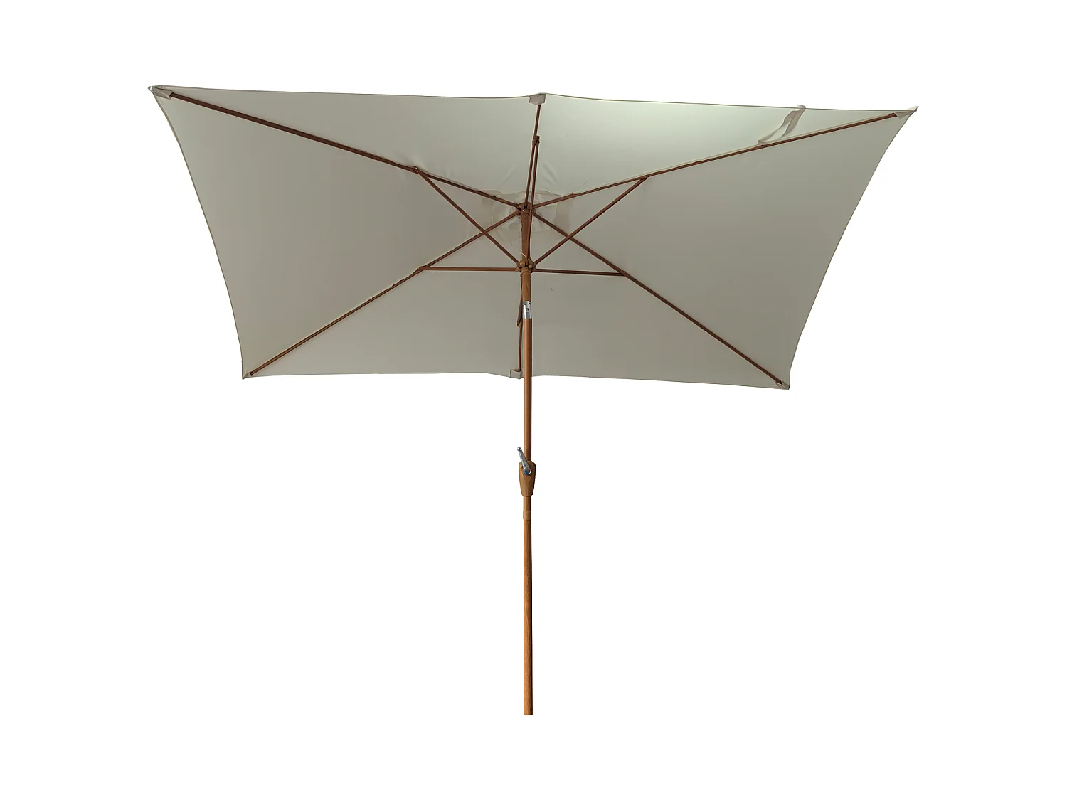 HAPUNAOmbrellone rettangolare diritto 2x3m beige ed effetto legno