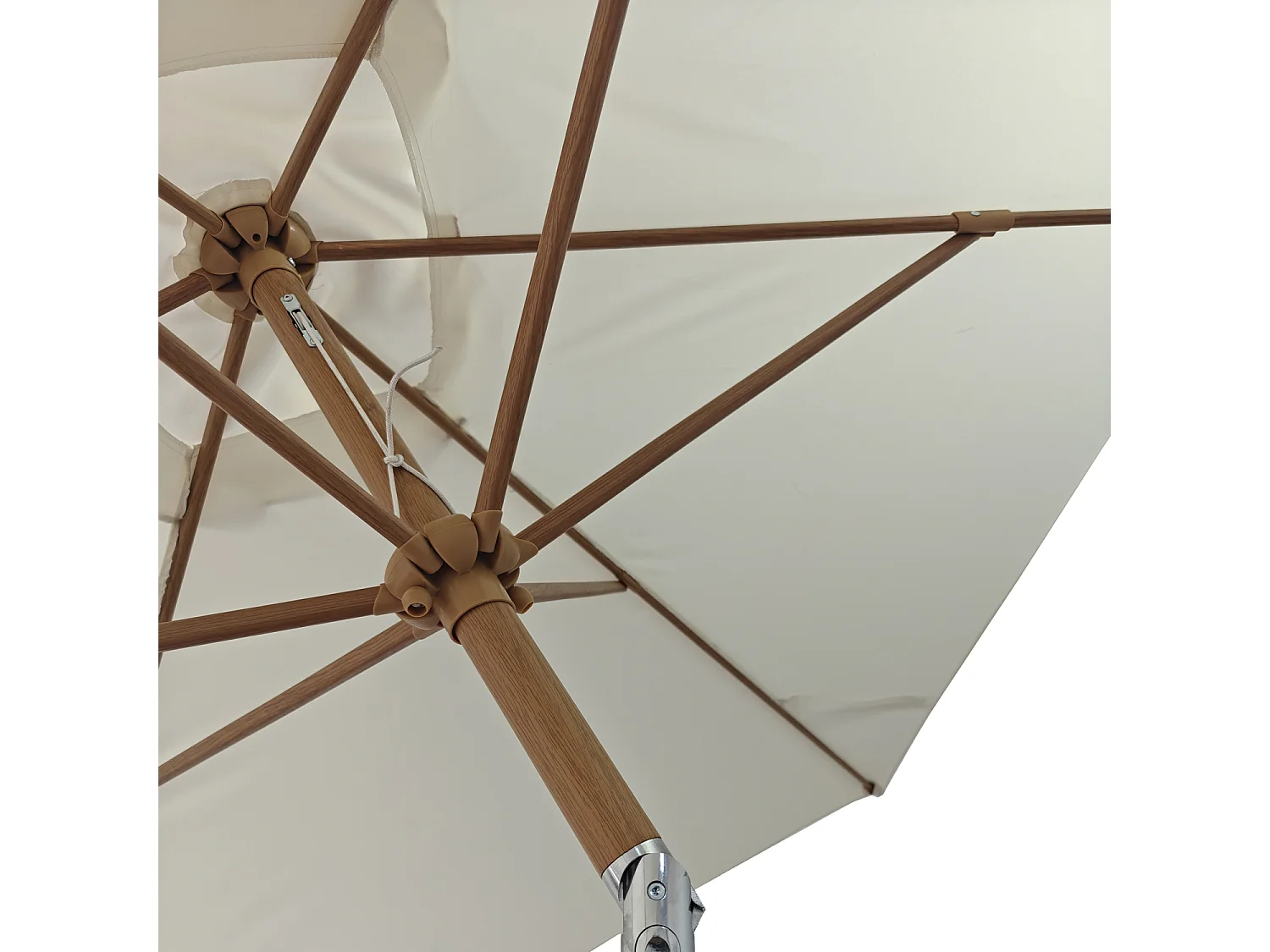 HAPUNAOmbrellone rettangolare diritto 2x3m beige ed effetto legno