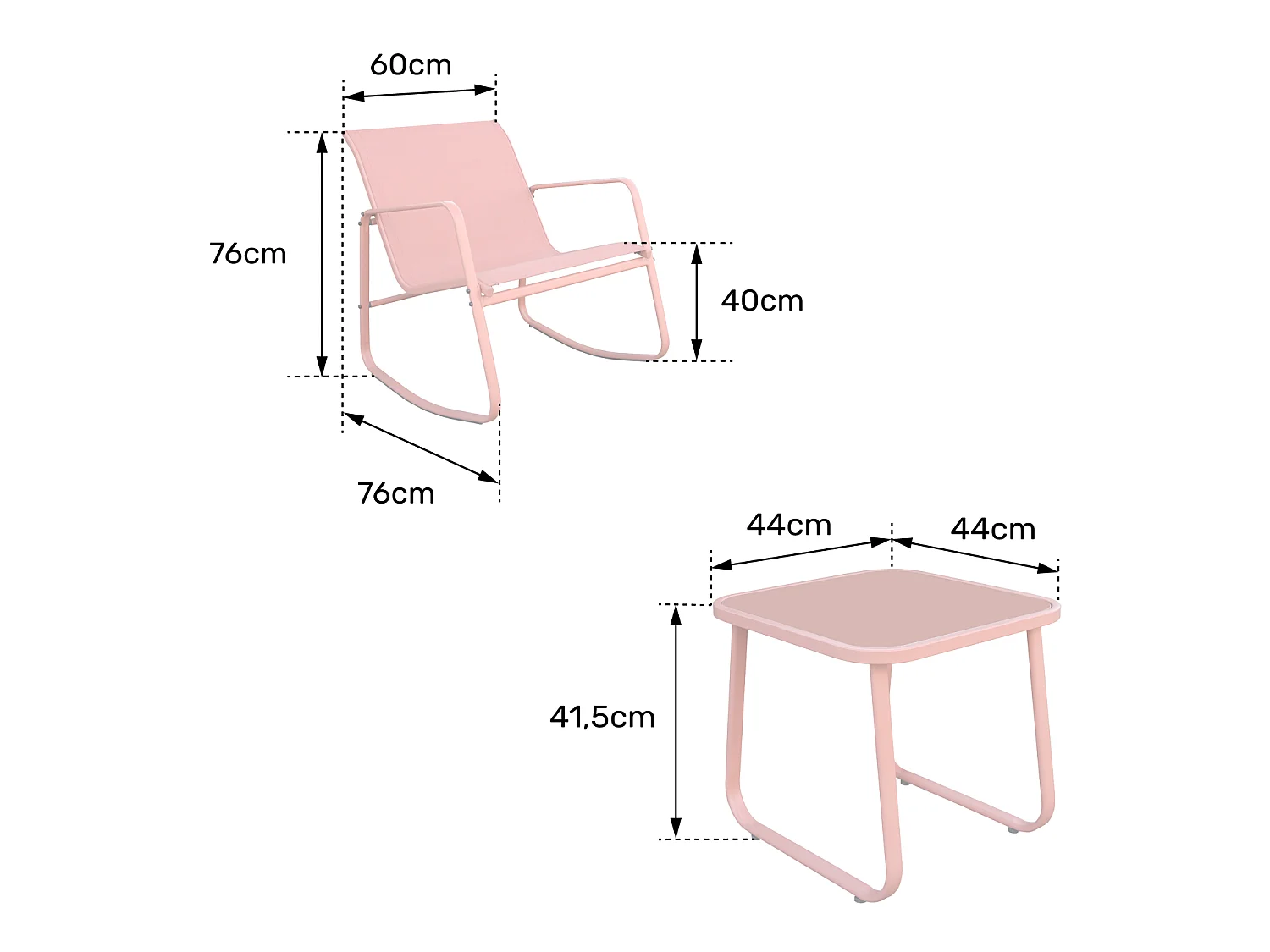 2-zits beige textilene schommelstoel TENERIFE