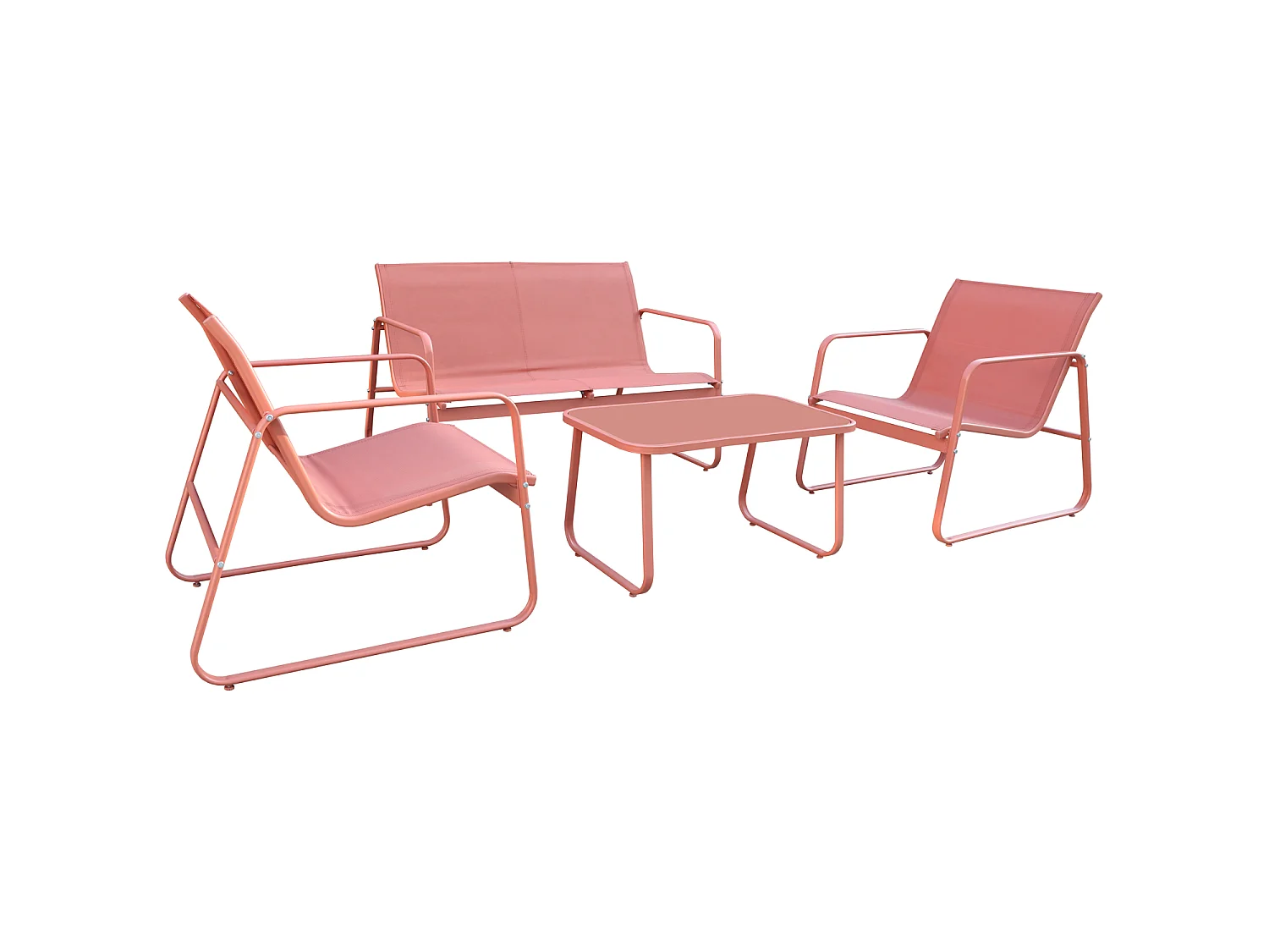 Textilene tuinset 4 zits terracotta TENERIFE