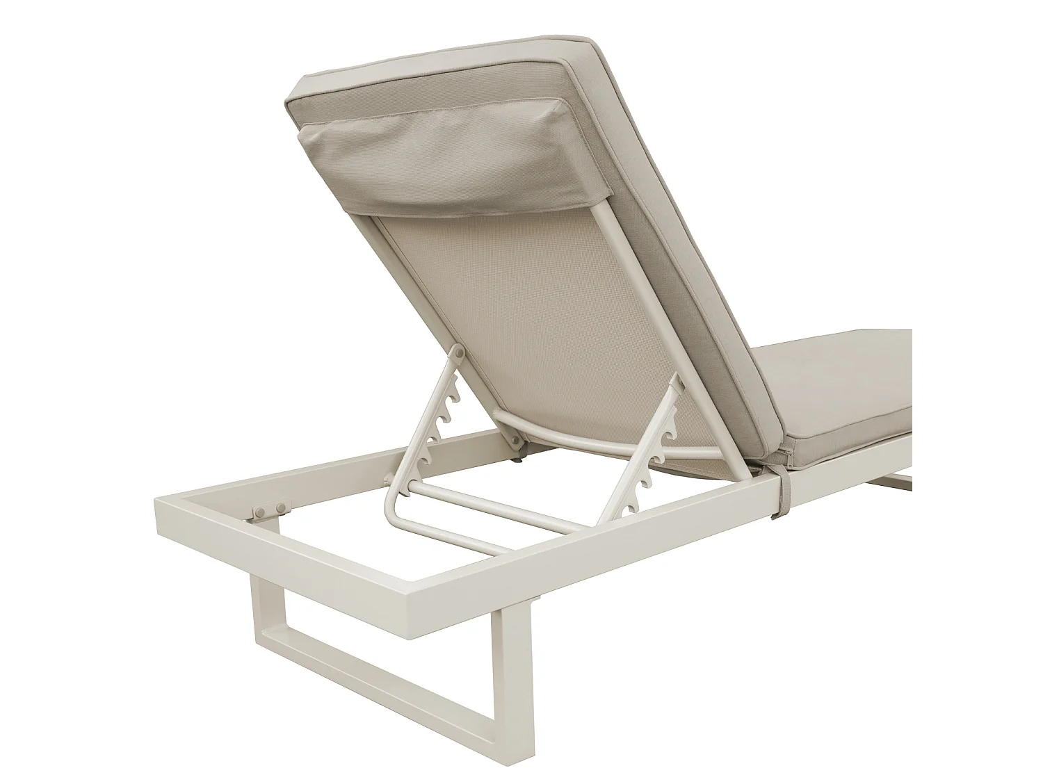 Bain de soleil en aluminium avec coussin beige PALOMINOS - HAPPY GARDEN