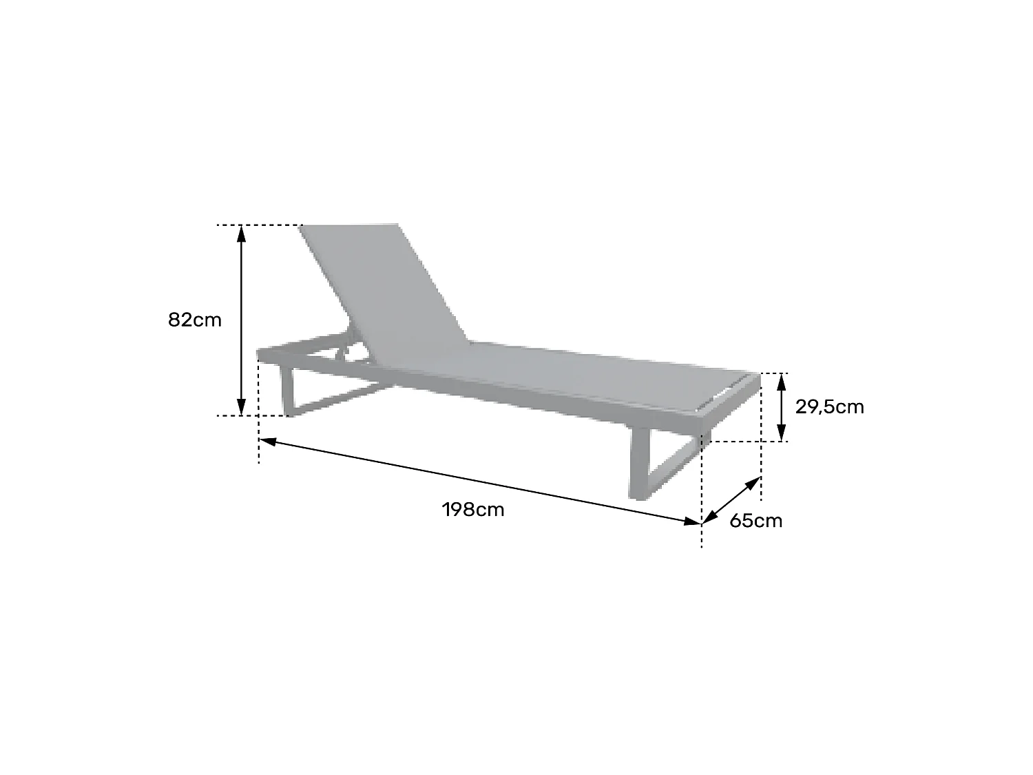 Bain de soleil en aluminium avec coussin beige PALOMINOS - HAPPY GARDEN