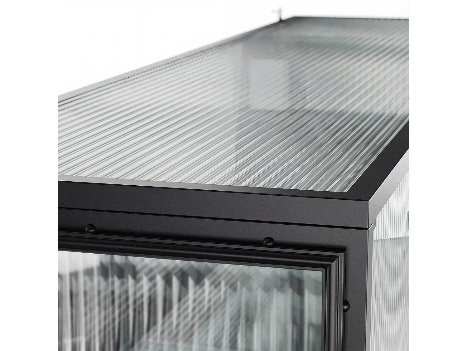 Buffet vitré à LED 3 couleurs, 4 portes et compartiments - 3 étagères, 140x40x80, Noir