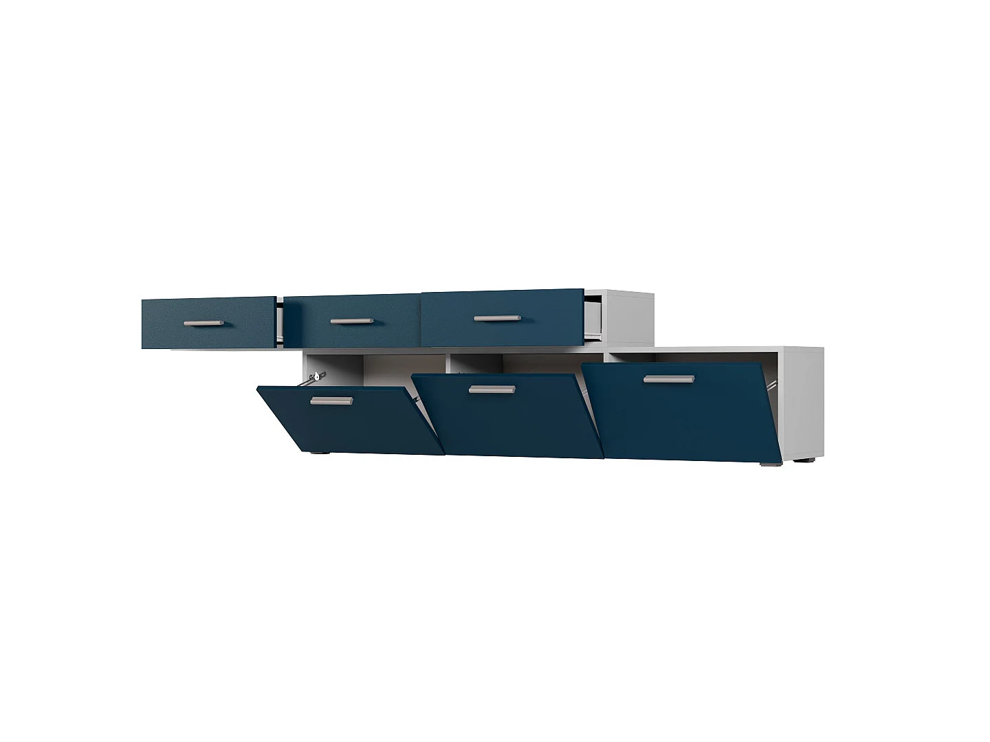 Commode modulable Multi-Smart 180–240 cm, sur pied ou suspendue, tiroirs et étagères, spacieuse et moderne quincaillerie de haute qualité