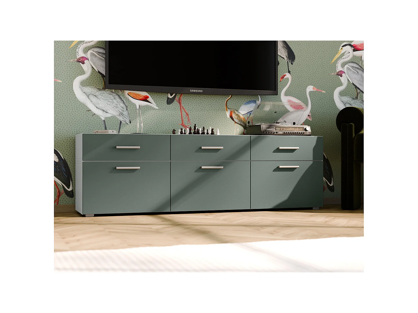 Commode modulable Multi-Smart 180–240 cm, sur pied ou suspendue, tiroirs et étagères, spacieuse et moderne quincaillerie de haute qualité