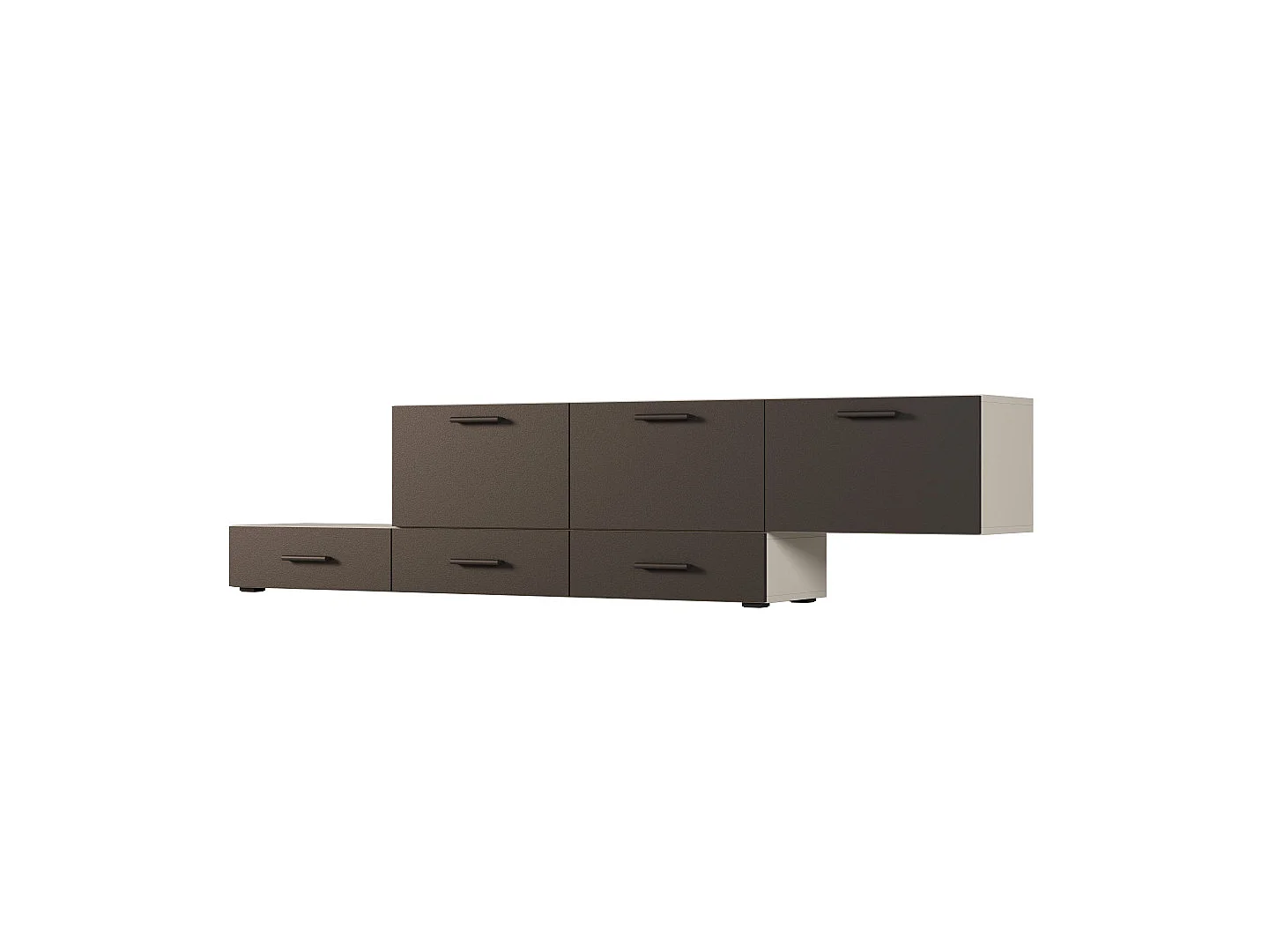 Commode modulable Multi-Smart 180–240 cm, sur pied ou suspendue, tiroirs et étagères, spacieuse et moderne