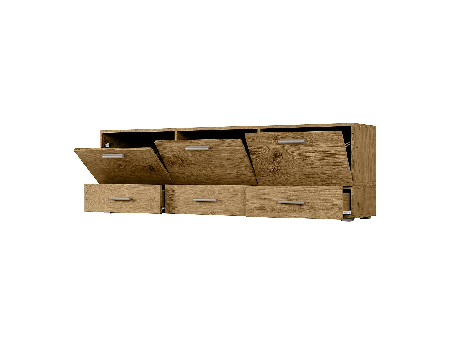 Commode modulable Multi-Smart 180–240 cm, sur pied ou suspendue, tiroirs et étagères, spacieuse et moderne