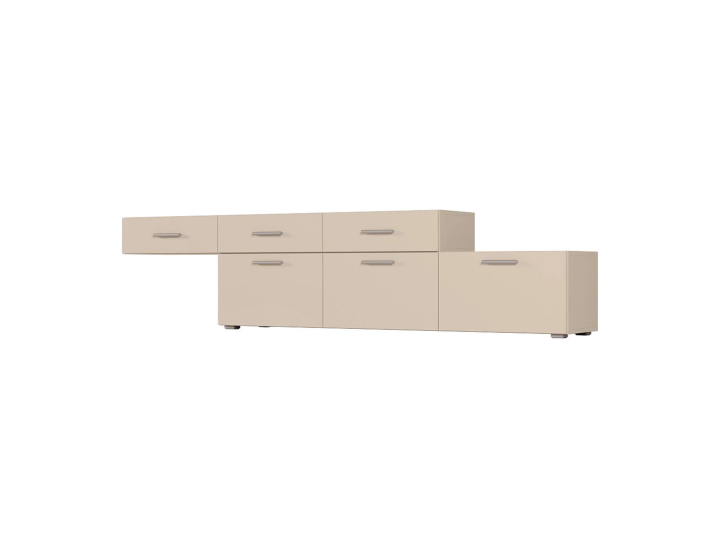 Commode modulable Multi-Smart 180–240 cm, sur pied ou suspendue, tiroirs et étagères, spacieuse et moderne quincaillerie de haute qualité