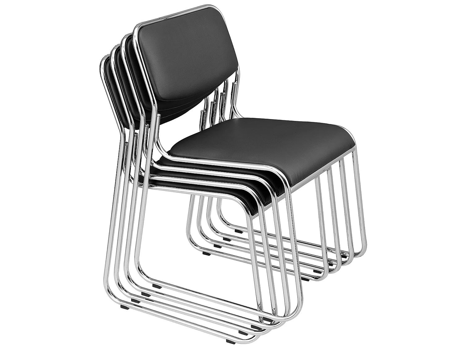 Lot de 4 chaises noire 77 x 55 x 51 cm 03_0002797
