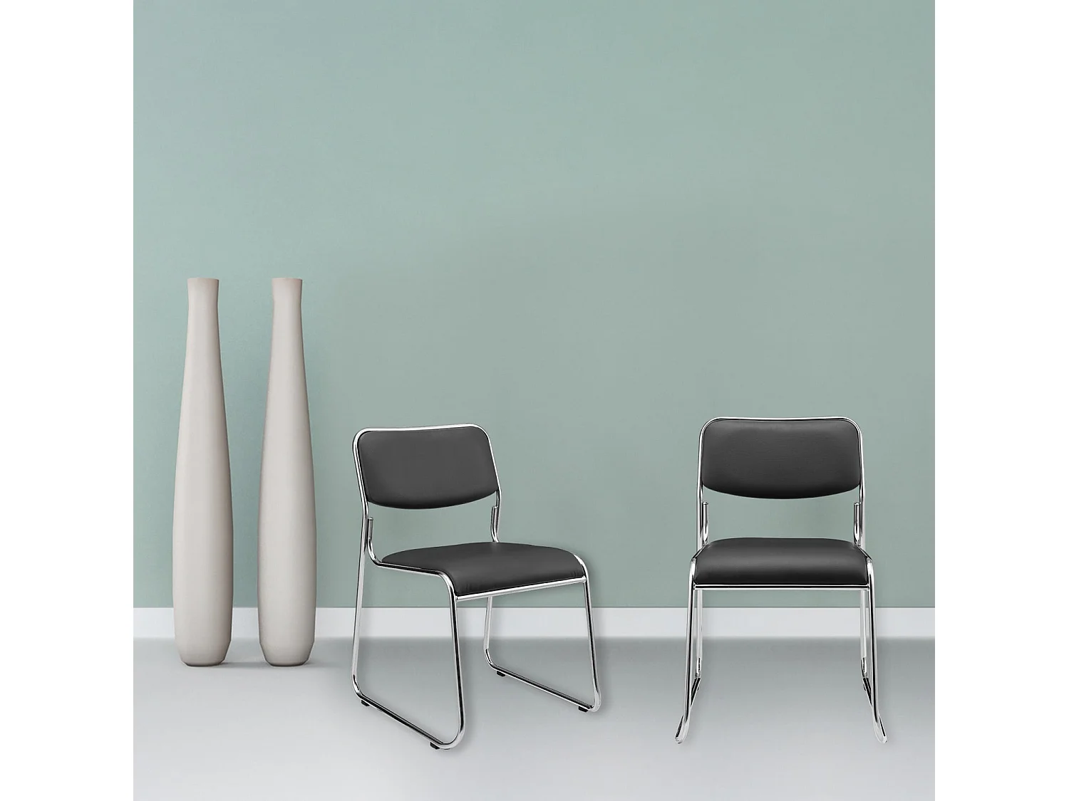 Lot de 4 chaises noire 77 x 55 x 51 cm 03_0002797