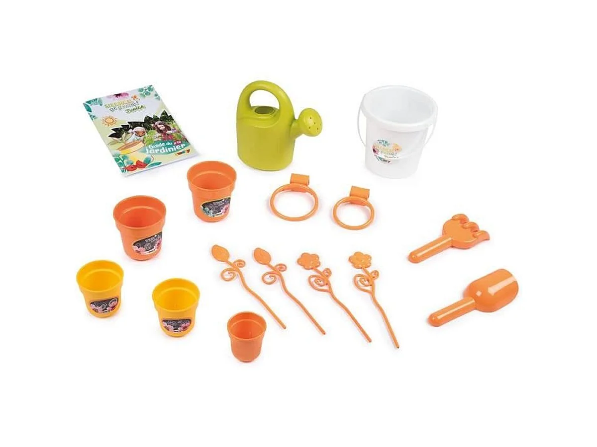 SMOBY Silence ça Pousse - Table de jardinage enfant (Vert/Orange) - Fabriqué en France