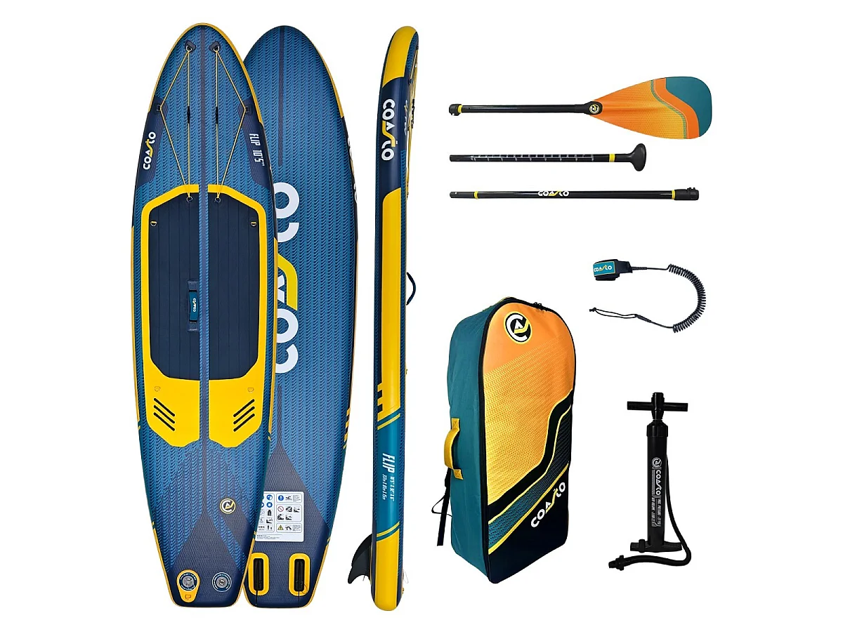 Coasto Flip 10'5 - SUP gonfiabile a 360° - 317x81x15cm - 125kg - Attrezzatura di alto livello - Leggero e rigido