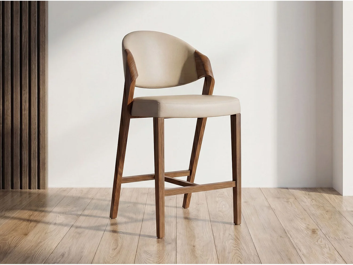 Hocker aus Kunstleder in Nerzfarbe 4225 ANGEL CERDA