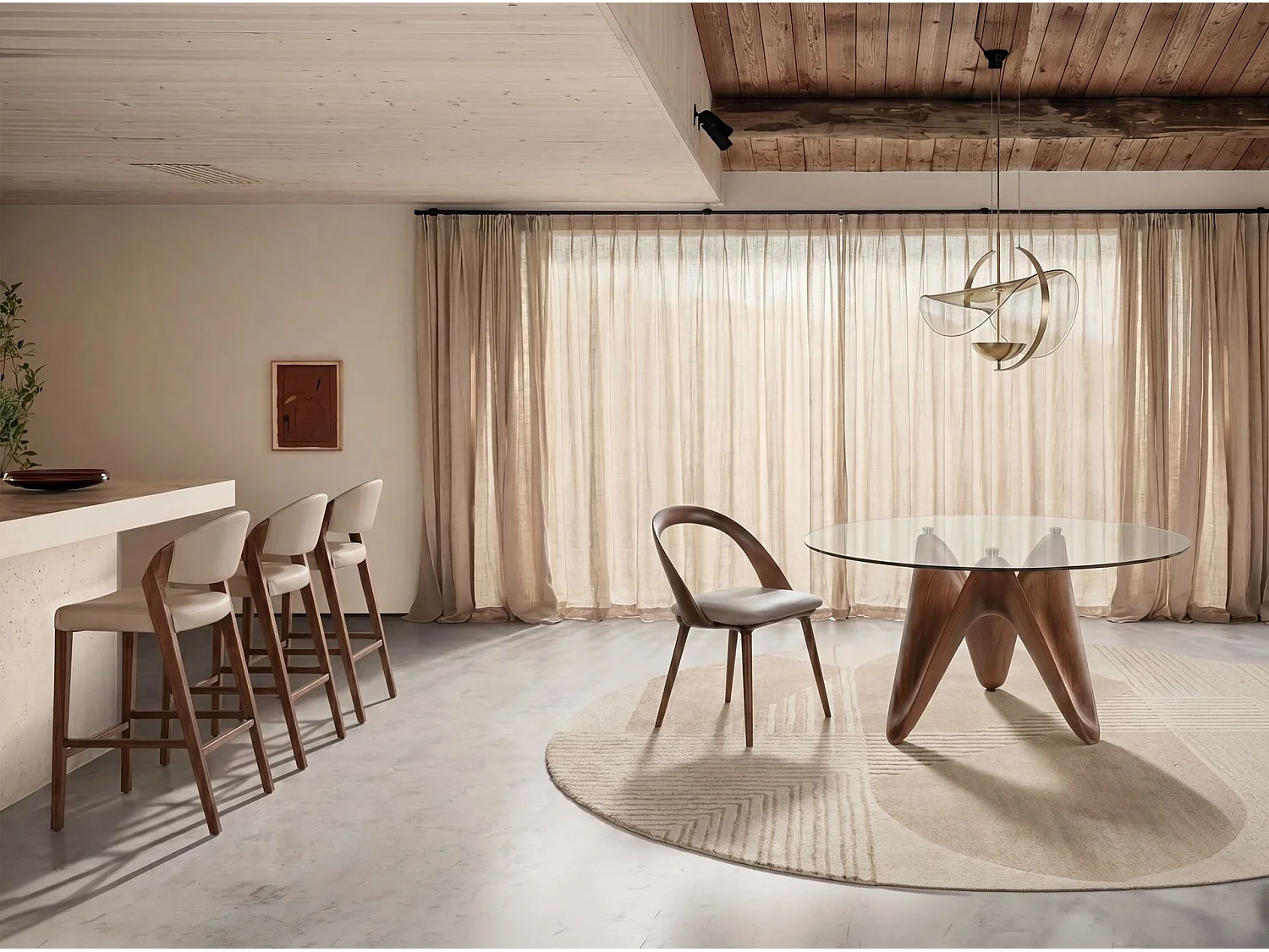 Hocker aus Kunstleder in Nerzfarbe 4225 ANGEL CERDA