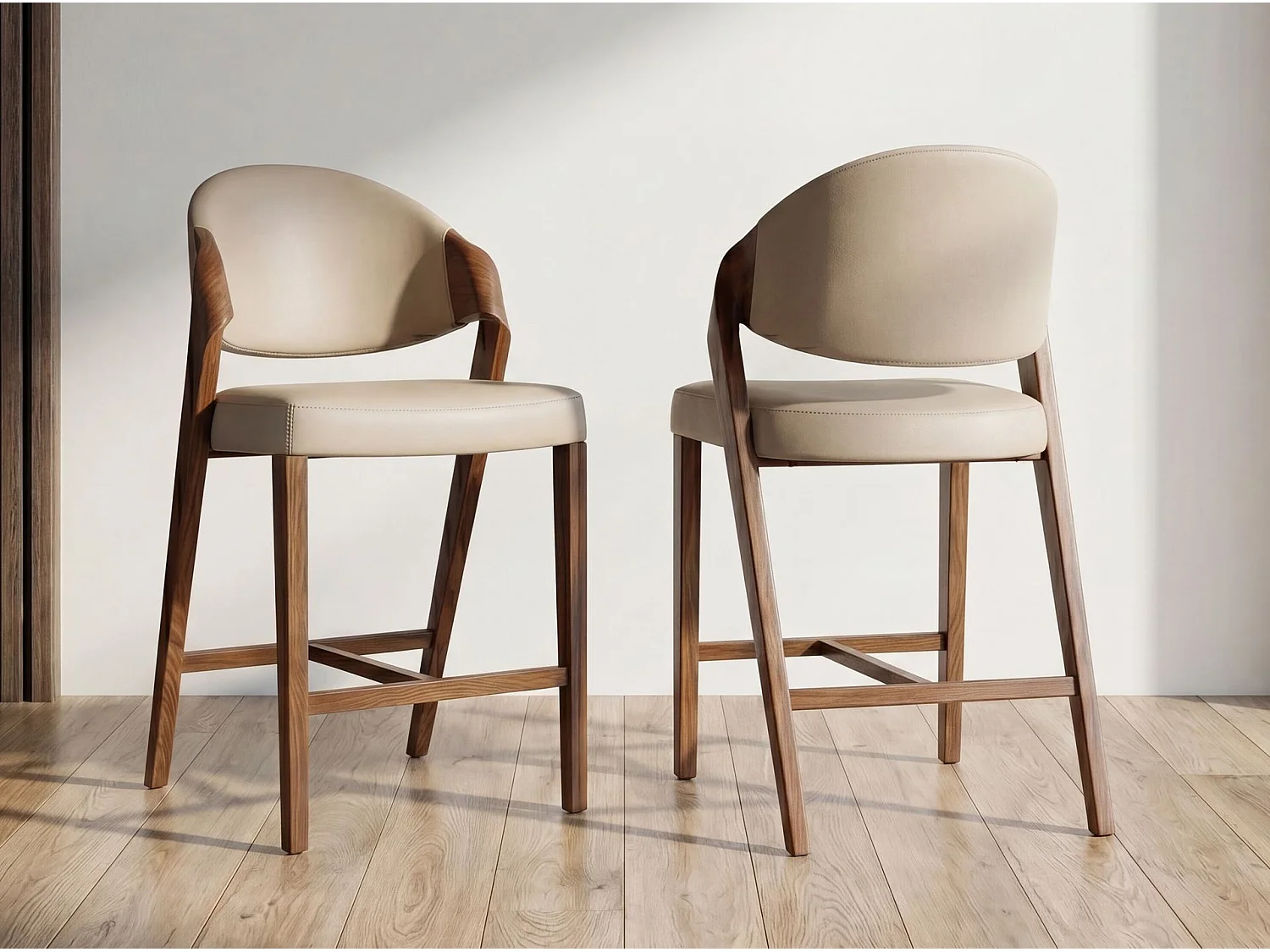 Hocker aus Kunstleder in Nerzfarbe 4225 ANGEL CERDA