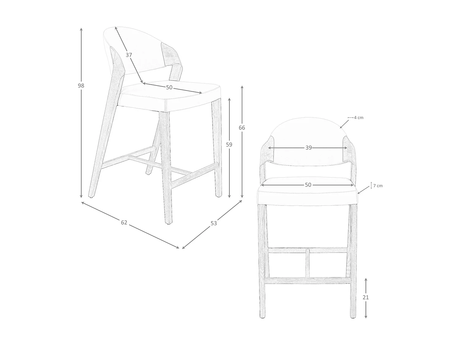 Hocker aus Kunstleder in Nerzfarbe 4225 ANGEL CERDA