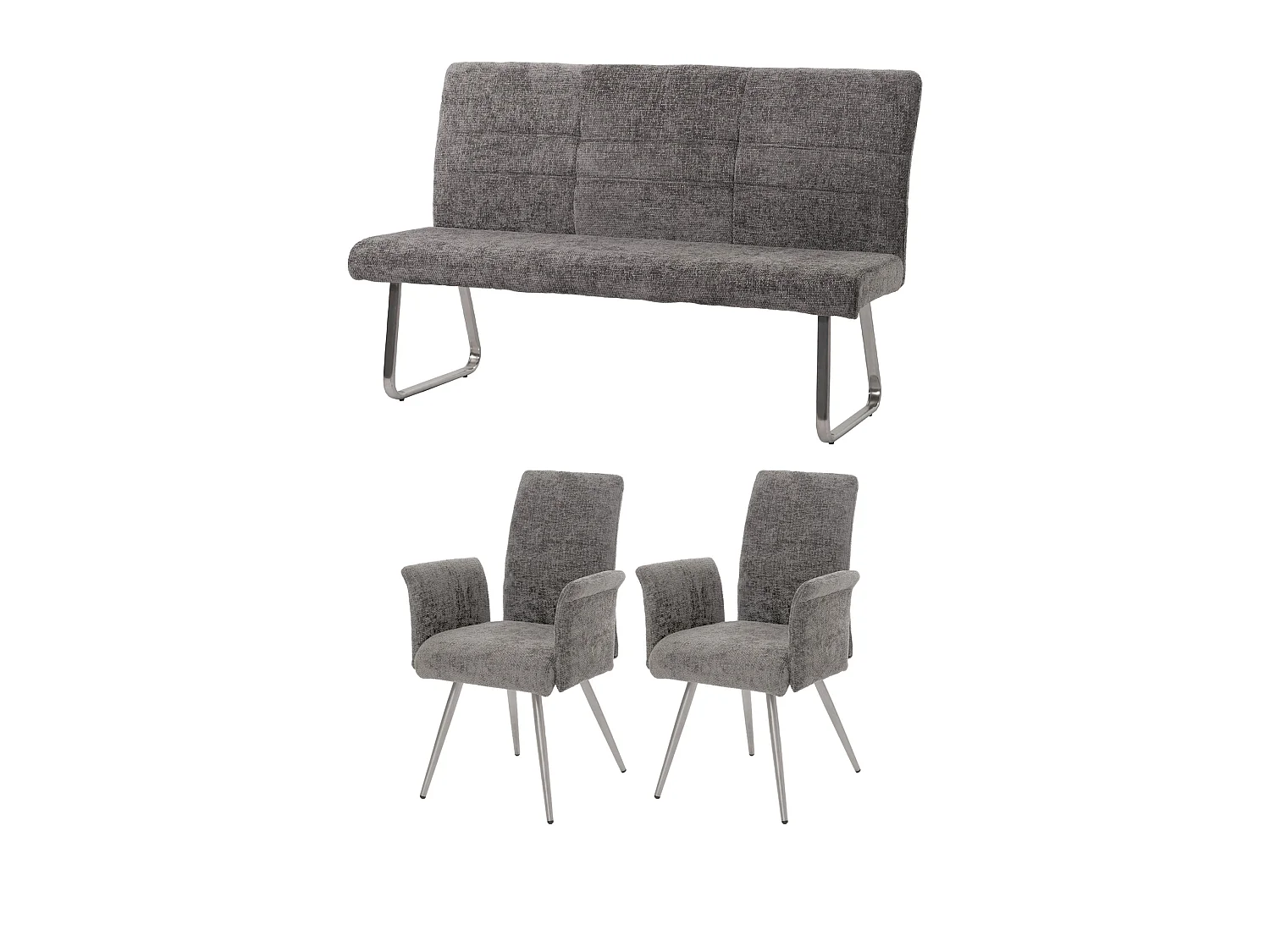 Eetkamer set MCW-G55 (3-delig),  donkergrijs