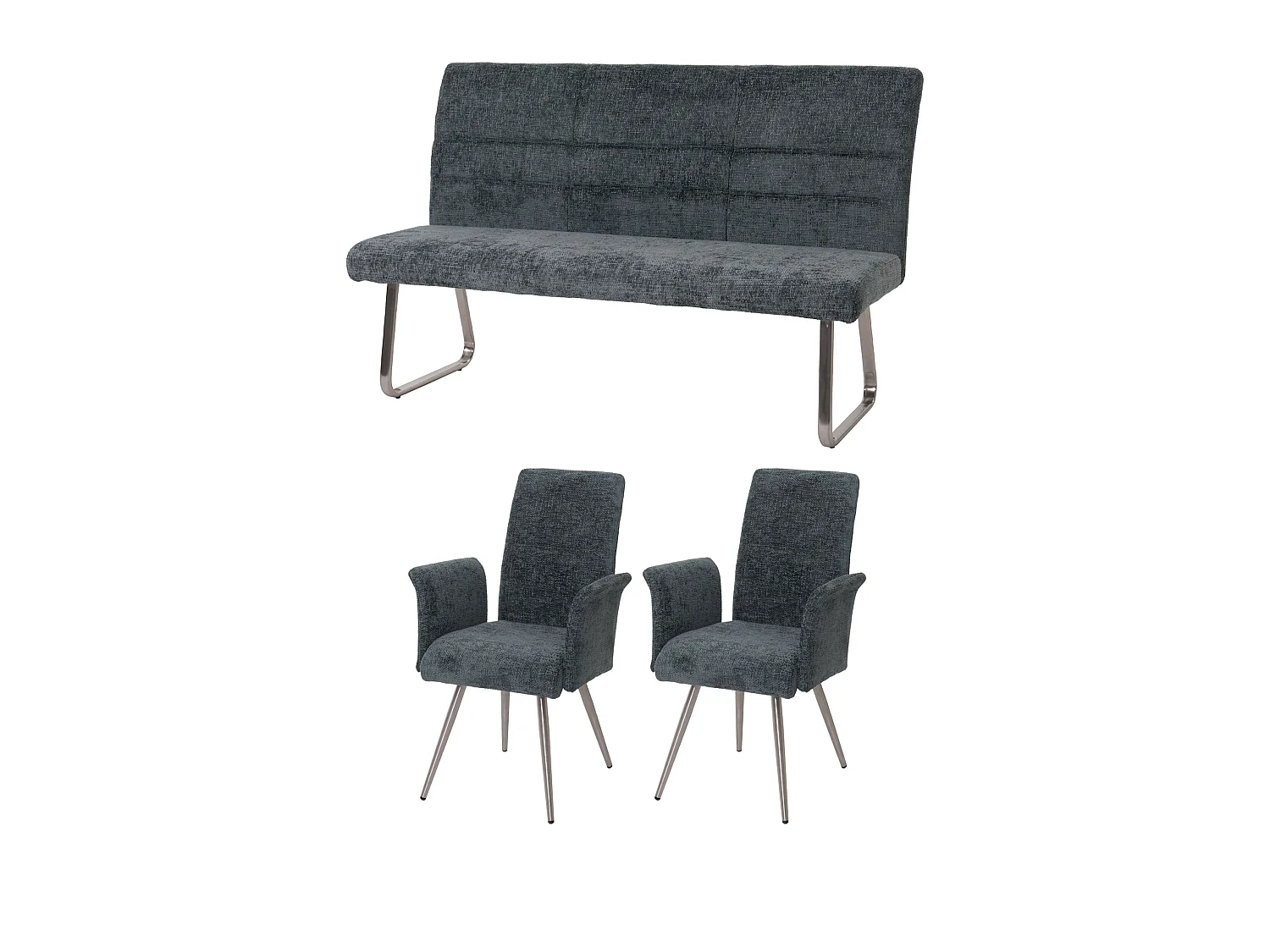 Conjunto de sala de jantar MCW-G55 (3 peças),  azul-verde