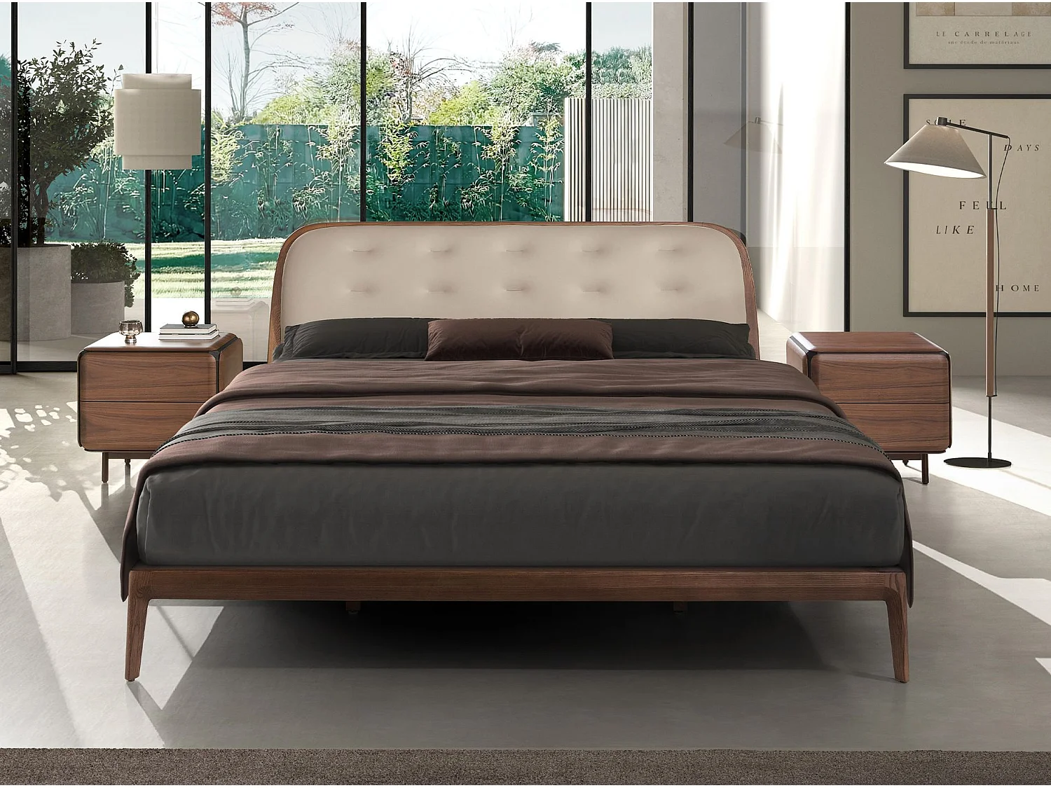 Lit en similicuir couleur sable 7236 ANGEL CERDA