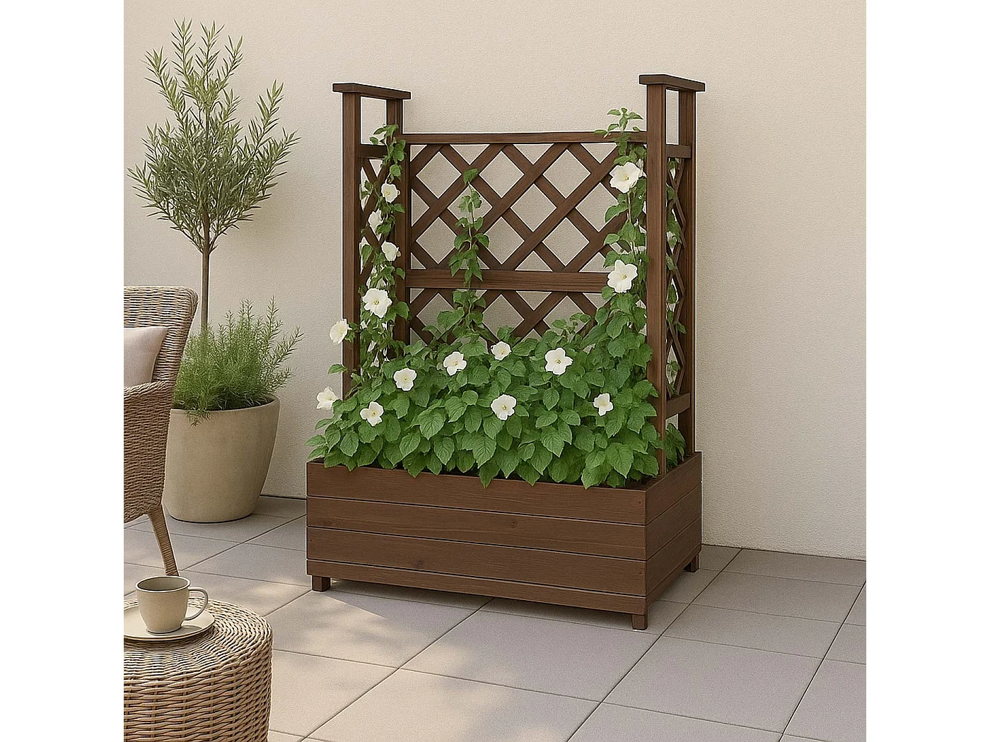 Canteiro elevado MCW-P67,  castanho