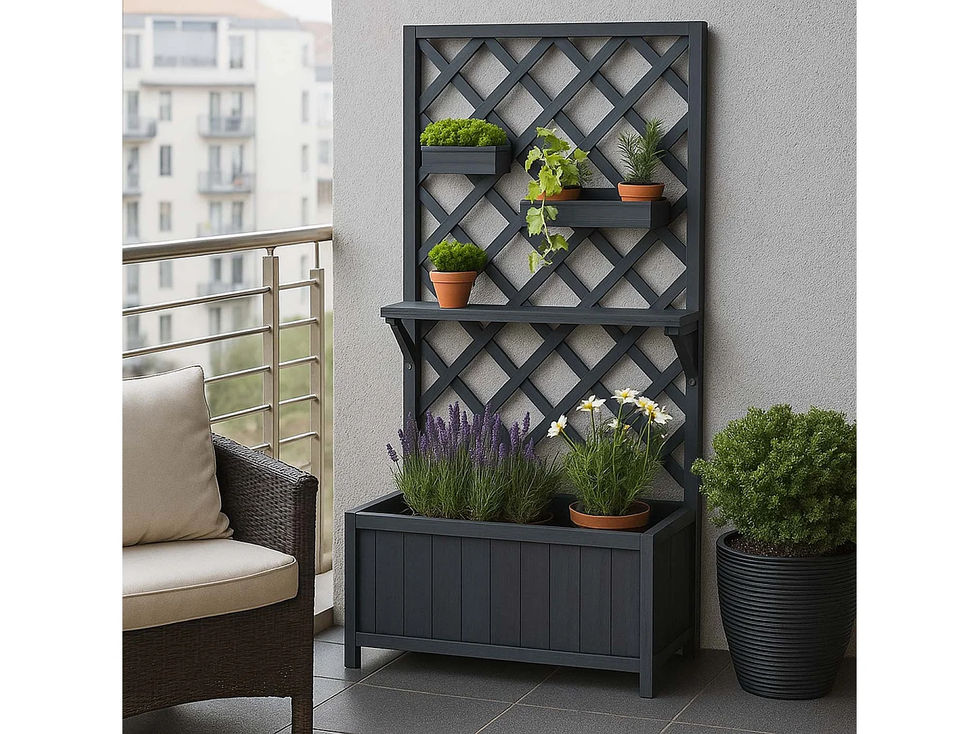 Canteiro elevado MCW-P68,  cinza antracite