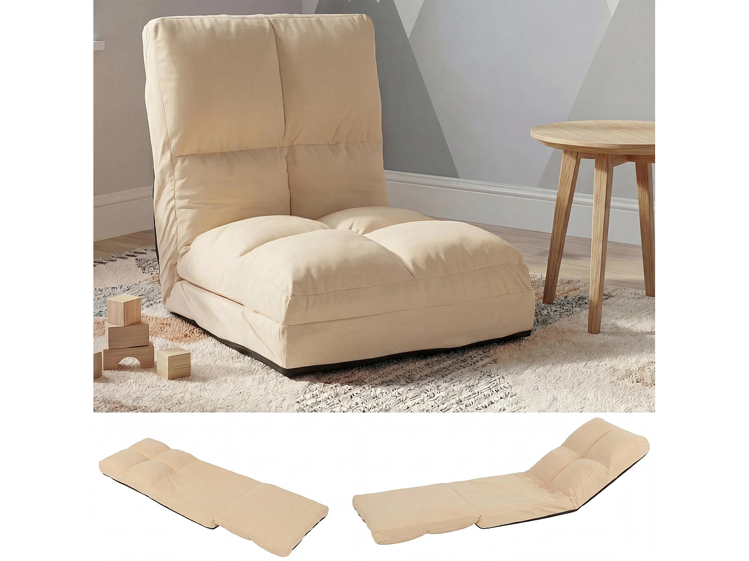 Vloerstoel MCW-N45,  beige