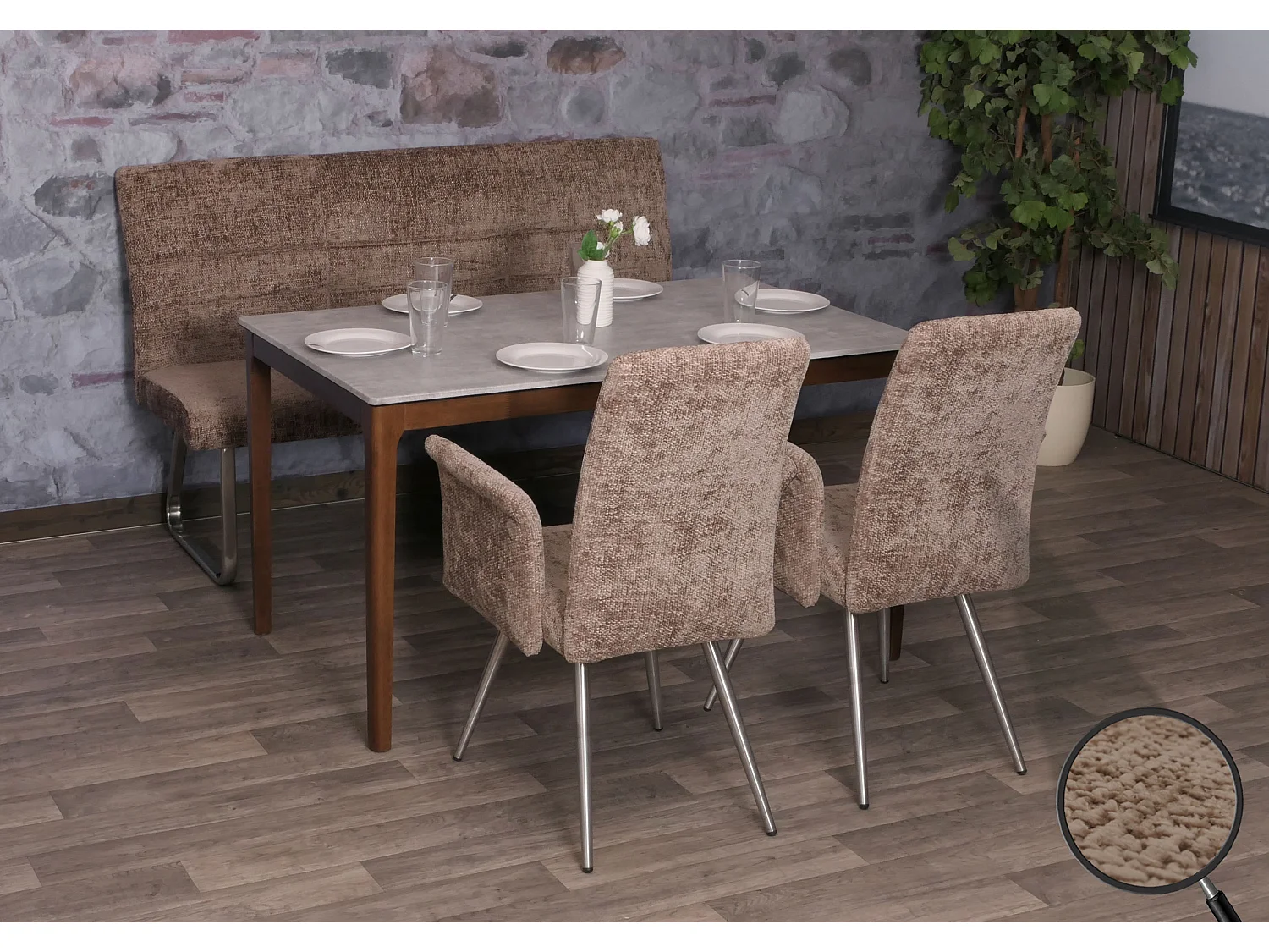 Eetkamer set MCW-G55 (3-delig),  bruin