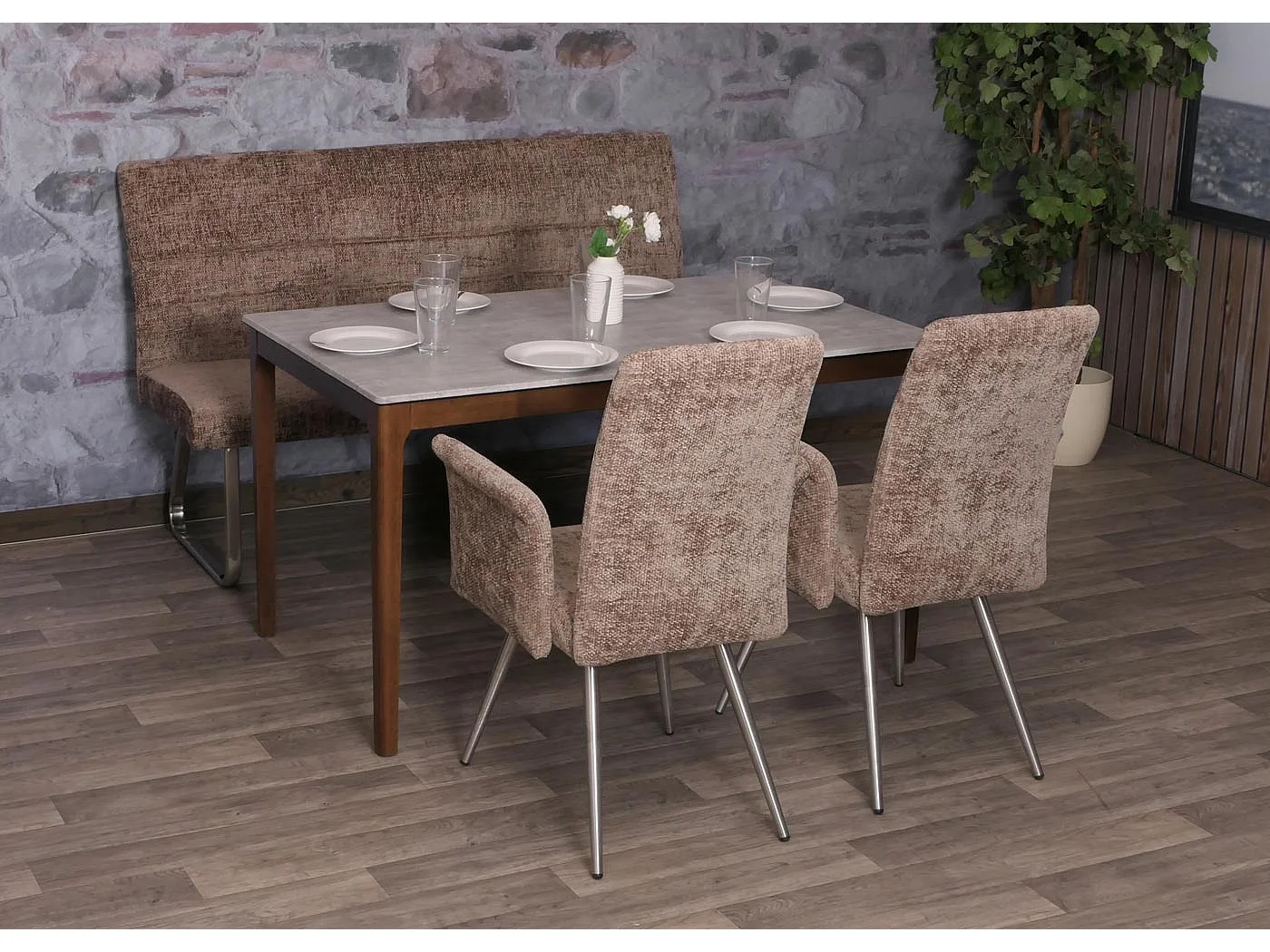 Eetkamer set MCW-G55 (3-delig),  bruin