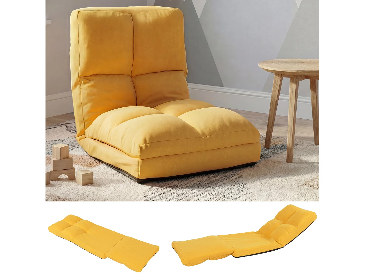 Fauteuil de sol MCW-N45,  jaune