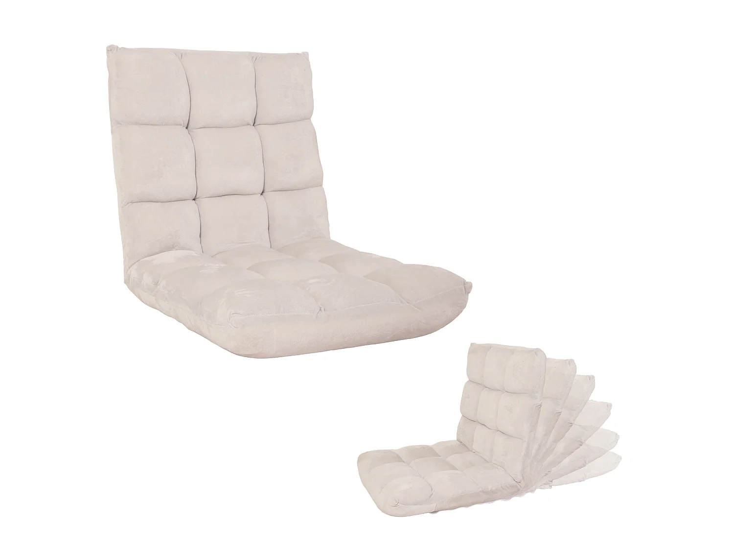 Vloerstoel MCW-N43,  creme-grijs